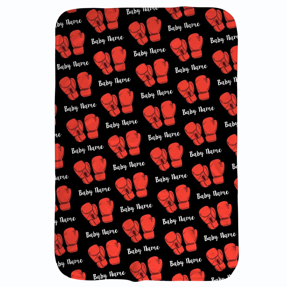 Personalized Boxing Baby Blanket with Name - Soft Fleece 31x47 Inches - Custom Baby Gift for Boys - Perfect for Newborns, Showers & Sports-Themed Nurseries