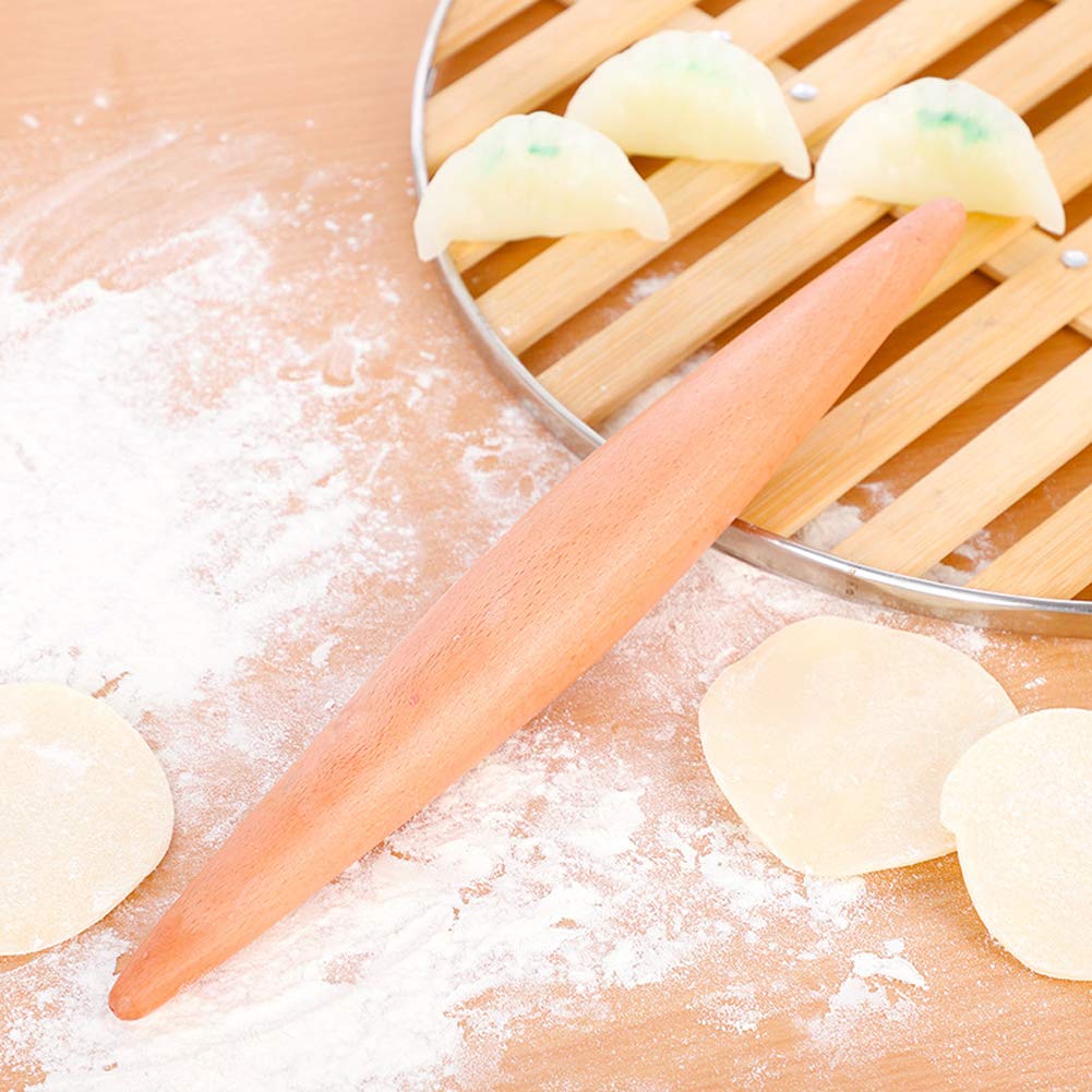 2-Pack 10.6 Inch Wooden Rolling Pins for Baking - Dough Roller for Pie, Bread, Cookies, Pizza & Dumplings - Perfect for Home Kitchen, Pastry Making & DIY Clay Crafts