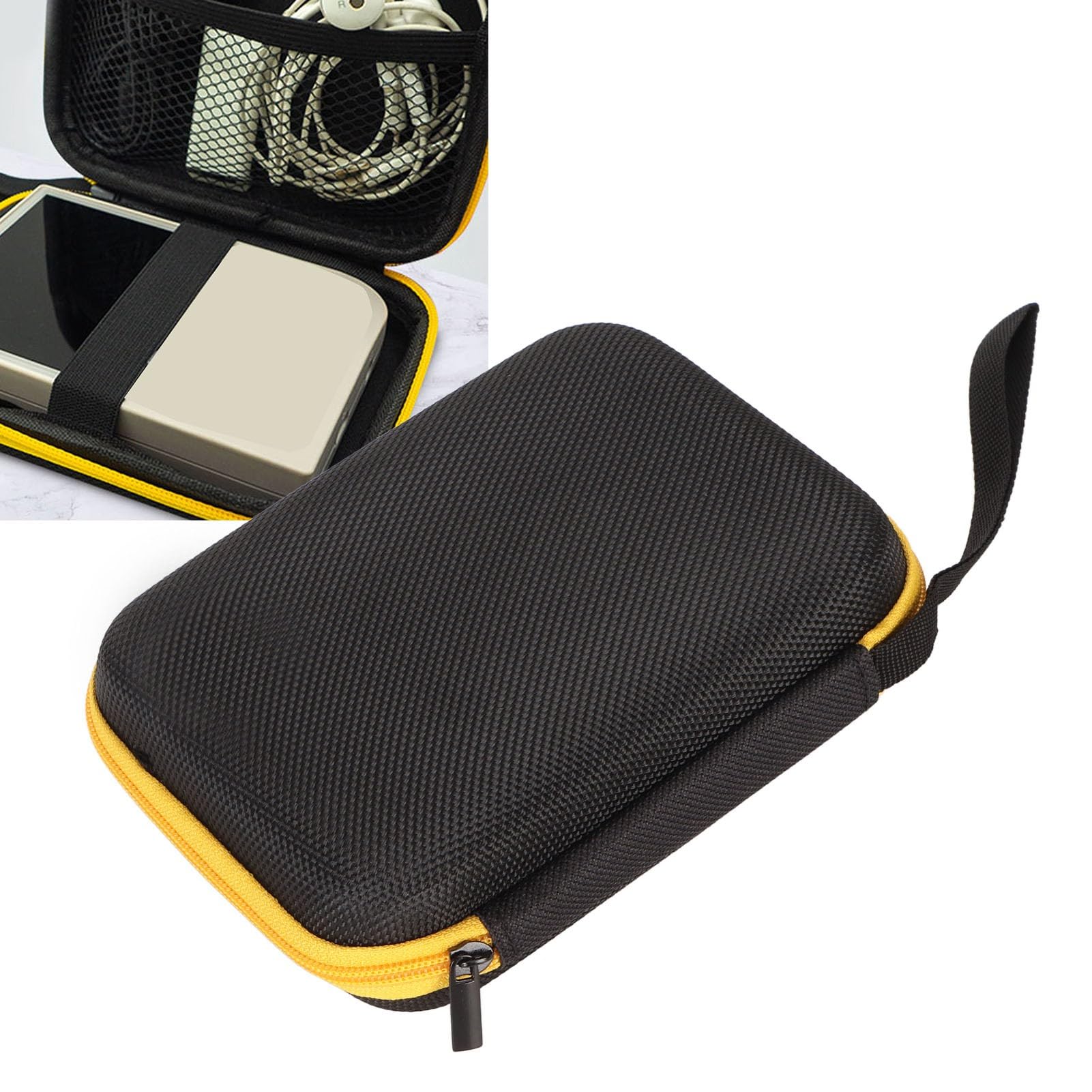 Premium Hard Travel Case for Miyoo Mini Plus & RG35XX Handheld Game Consoles - 360° Protective Shockproof EVA Shell - Durable Black Storage Box for Portable Gaming Accessories - Perfect for Travel, Commuting, Camping & Outdoor Device Protection