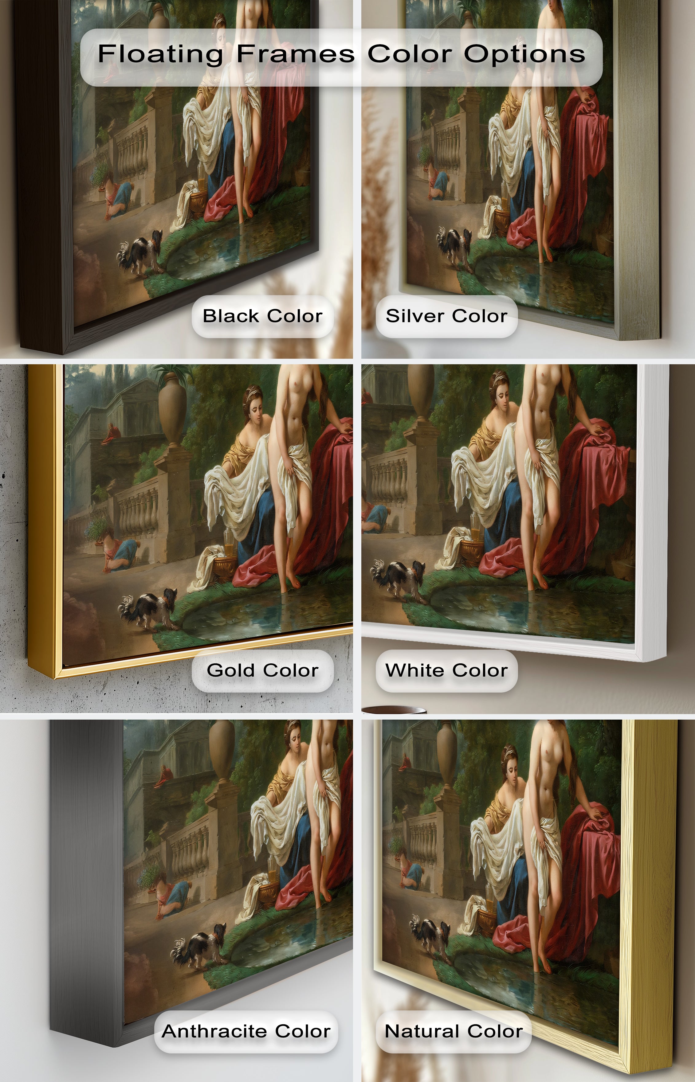 Neoclassical Elegance Oil Painting - Garden Bathing Scene Artwork for Home Decor & Living Room Wall Art