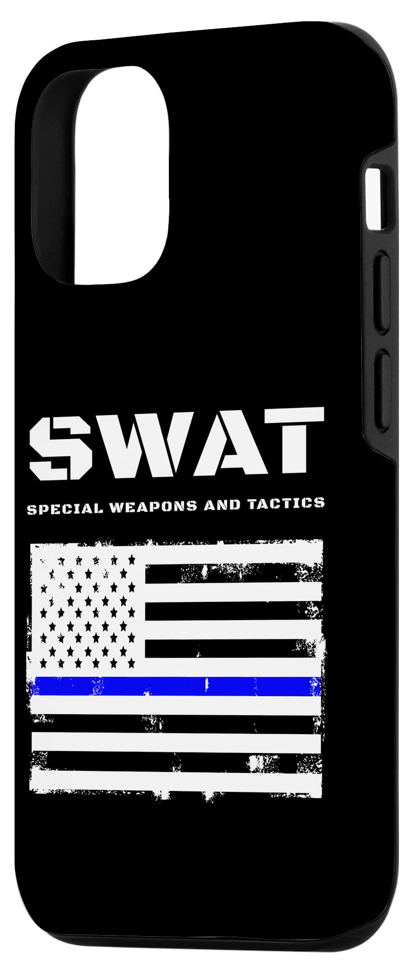 iPhone 12/12 Pro Case - Thin Blue Line USA Flag Design - SWAT Special Weapons & Tactics Tribute - Protective Phone Cover for Police Supporters & First Responders - Perfect for Duty, Everyday Use & Patriotic Display