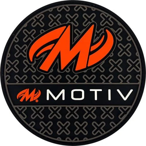 Motiv Grip Disk Shammy Towel - Black/Orange - Perfect for Bowling, Golf, and Gym - Absorbent Microfiber for Enhanced Grip and Performance