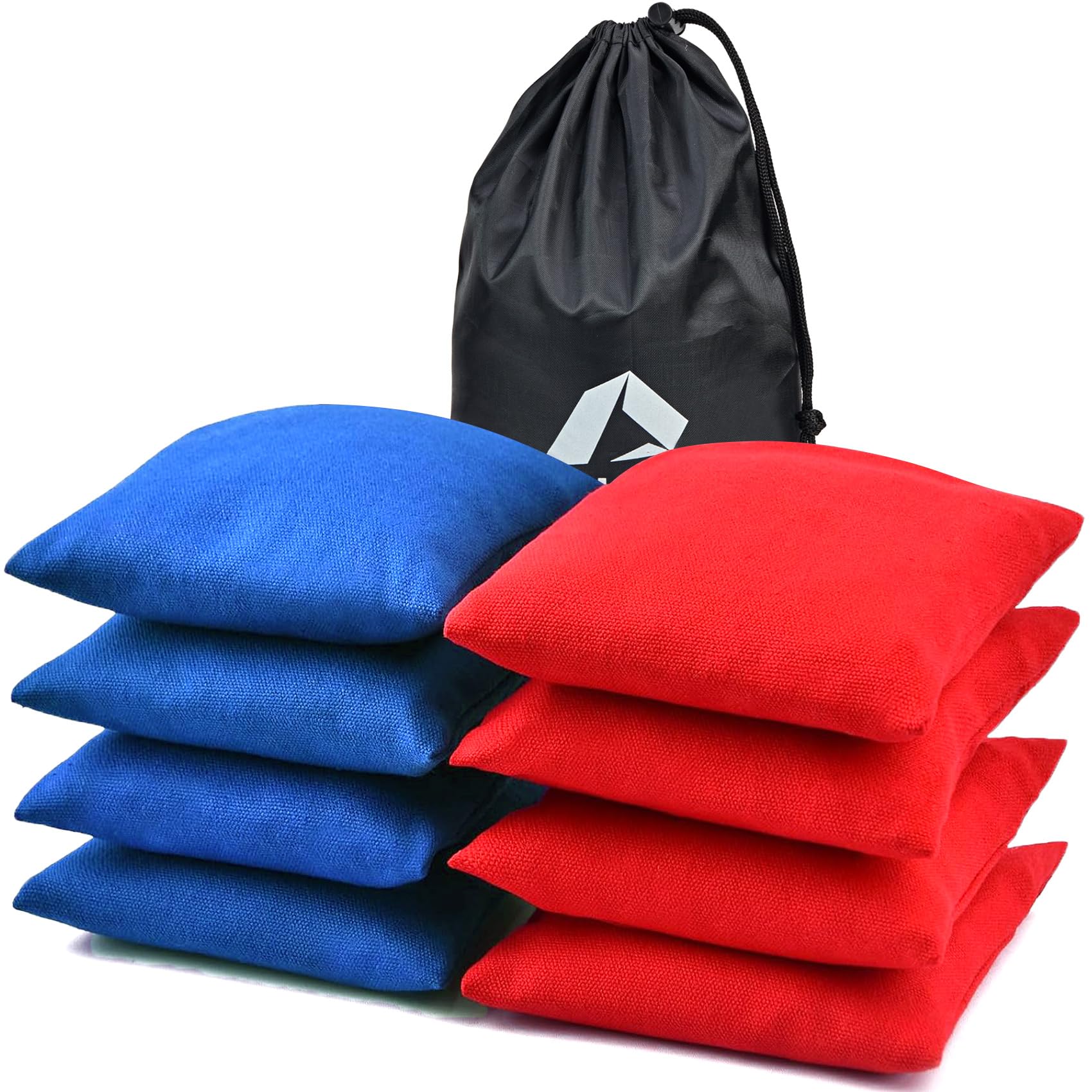 ApudArmis Premium All-Weather Cornhole Bean Bags Set - 8 Durable Outdoor Cornhole Bags for Backyard Games, Tailgating & Beach Parties (Includes Convenient Carry Bag)