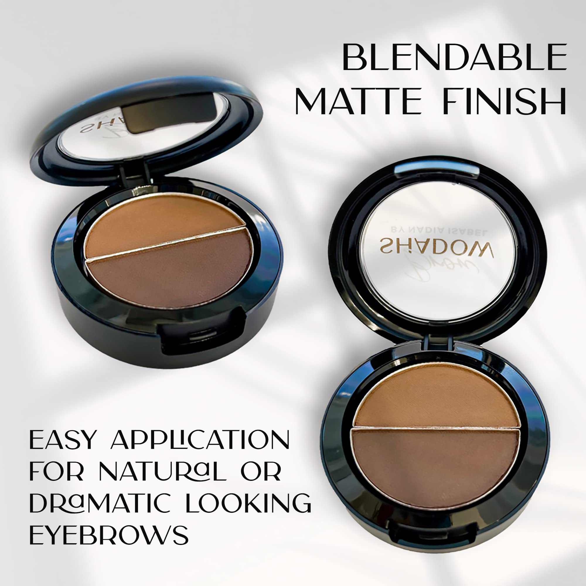 Nadia Isabel Brow Shadow #03 - Soft Natural Eyebrow Powder for Enhancing & Defining Brows, Compact Dual-Tone Powder for Travel & Everyday Makeup | Perfect for On-the-Go Touch-Ups and Professional Looks