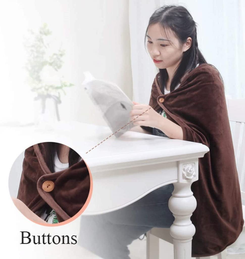 Fast Heating Electric Blanket - USB Powered Plush Heated Throw & Wearable Shawl for Home & Office - Cozy Warmth for Winter Nights, Work from Home & Relaxation