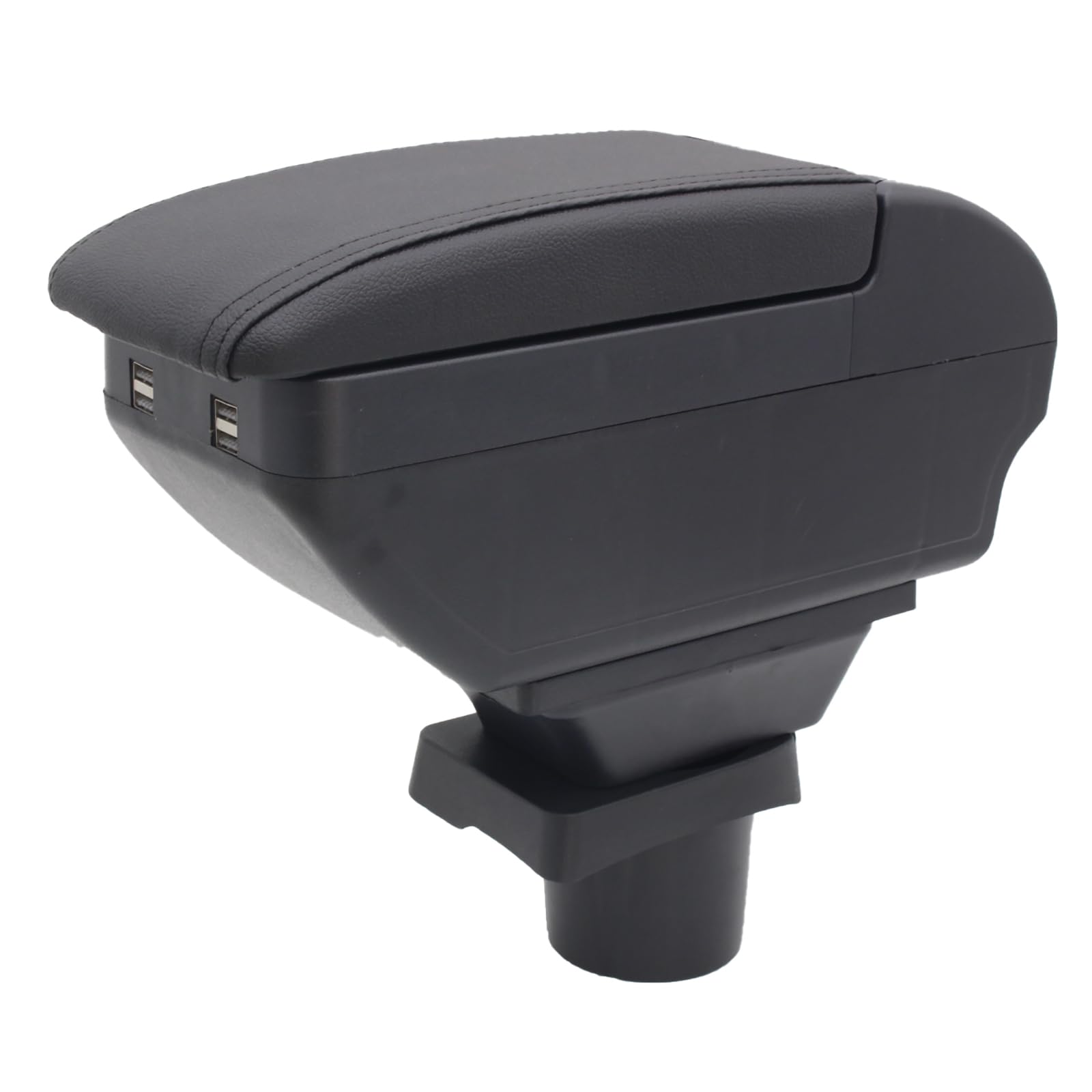 Toyota Prius C Center Console Armrest Box with 4 USB Ports & Cup Holder - Double Layer Storage Organizer for Car Interior Accessories (Black) - Perfect for Road Trips & Daily Commuting