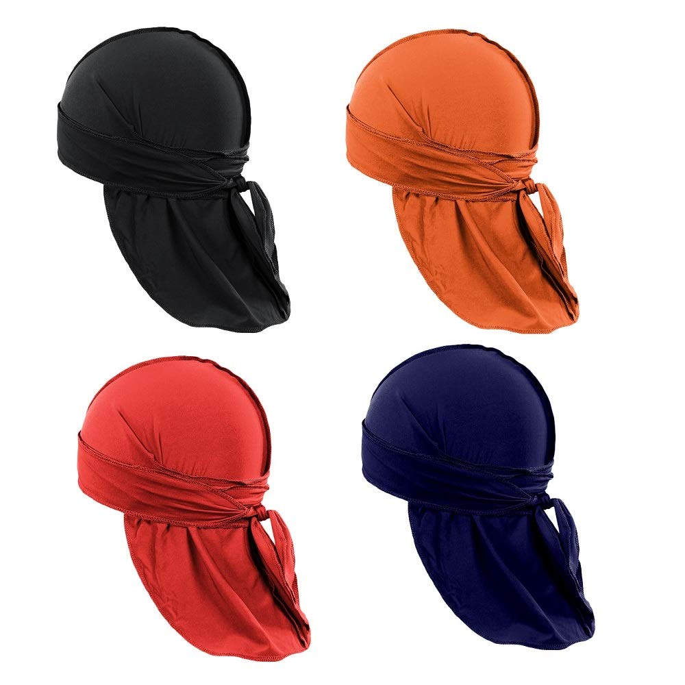 3 Pack Men's Durags Headwraps - Wave Headscarf Bandana Doo Rag for Hair Protection & Styling - Perfect for Sleep, Gym, and Everyday Wear