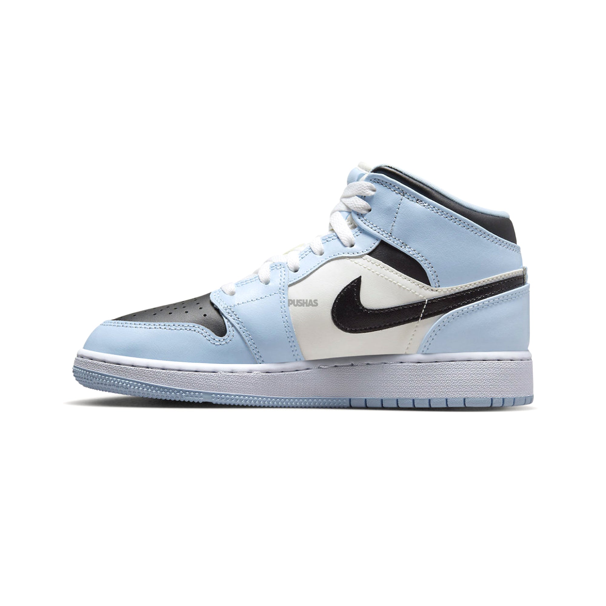 Air Jordan 1 Mid 'Ice Blue' GS Sneakers for Girls (2022) - Comfortable Basketball Shoes for School, Sports & Casual Wear