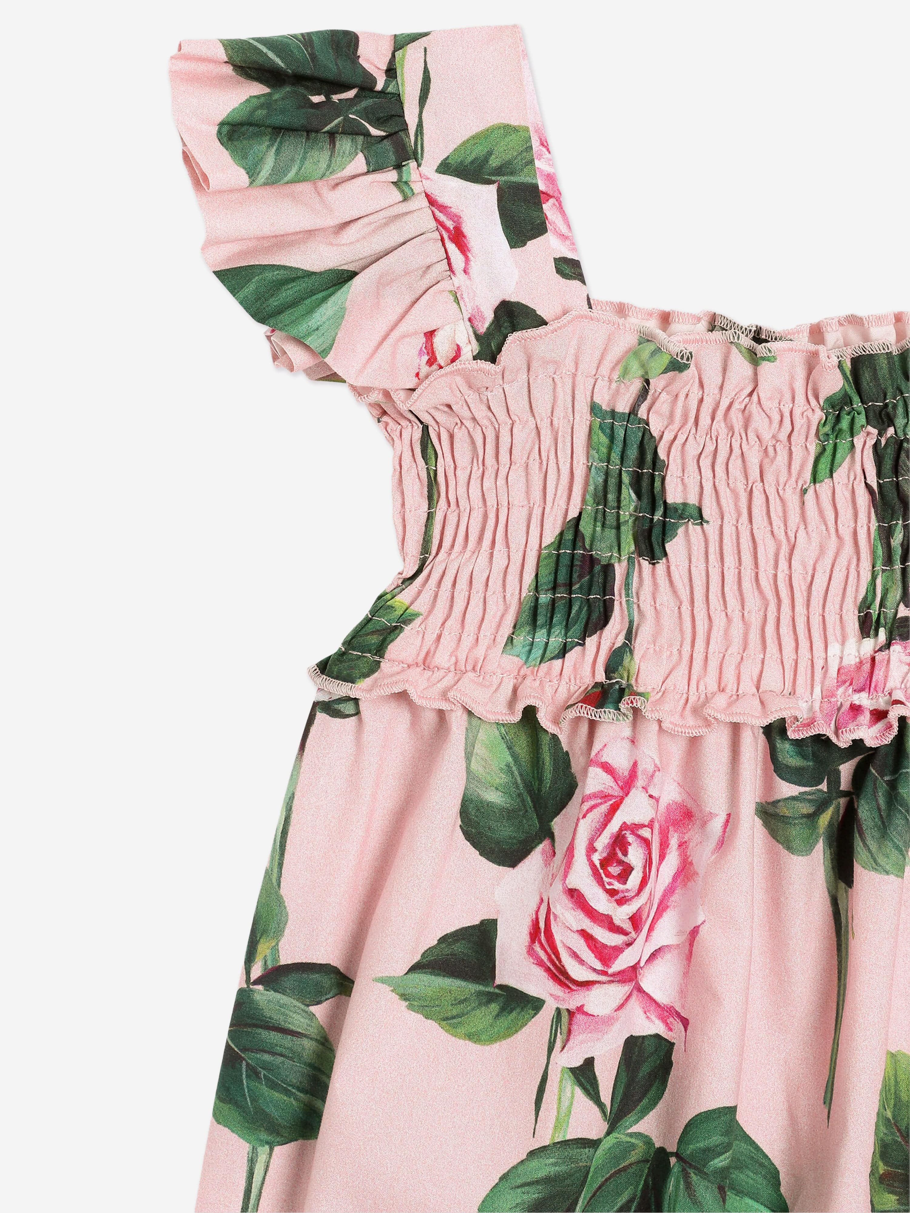 Pink Baby Girls Rose Print Romper - Soft & Comfortable Outfit for Infants & Toddlers - Perfect for Playdates, Parties & Photo Shoots