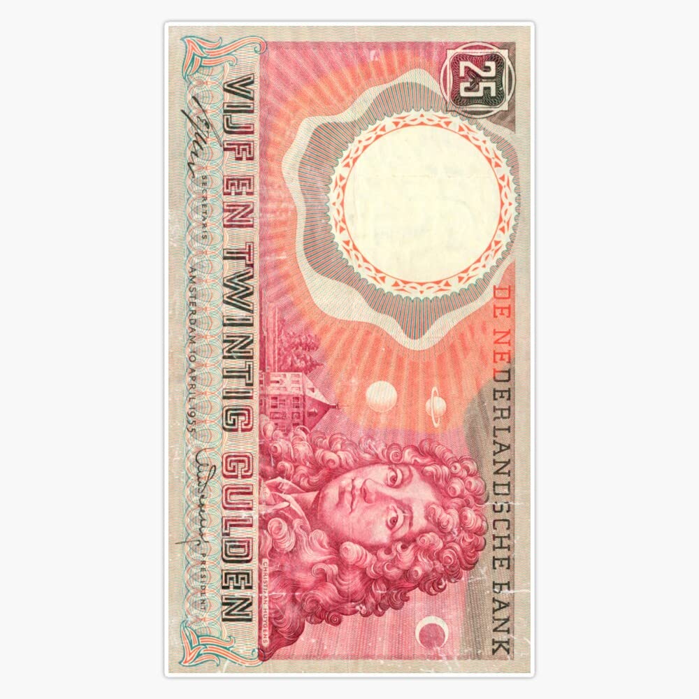 Vintage Dutch Guilder Holland Money Sticker - Waterproof Vinyl Decal for Car, Laptop, Wall, Window (5 Inch) - Perfect for Travel Enthusiasts & Dutch Culture Lovers