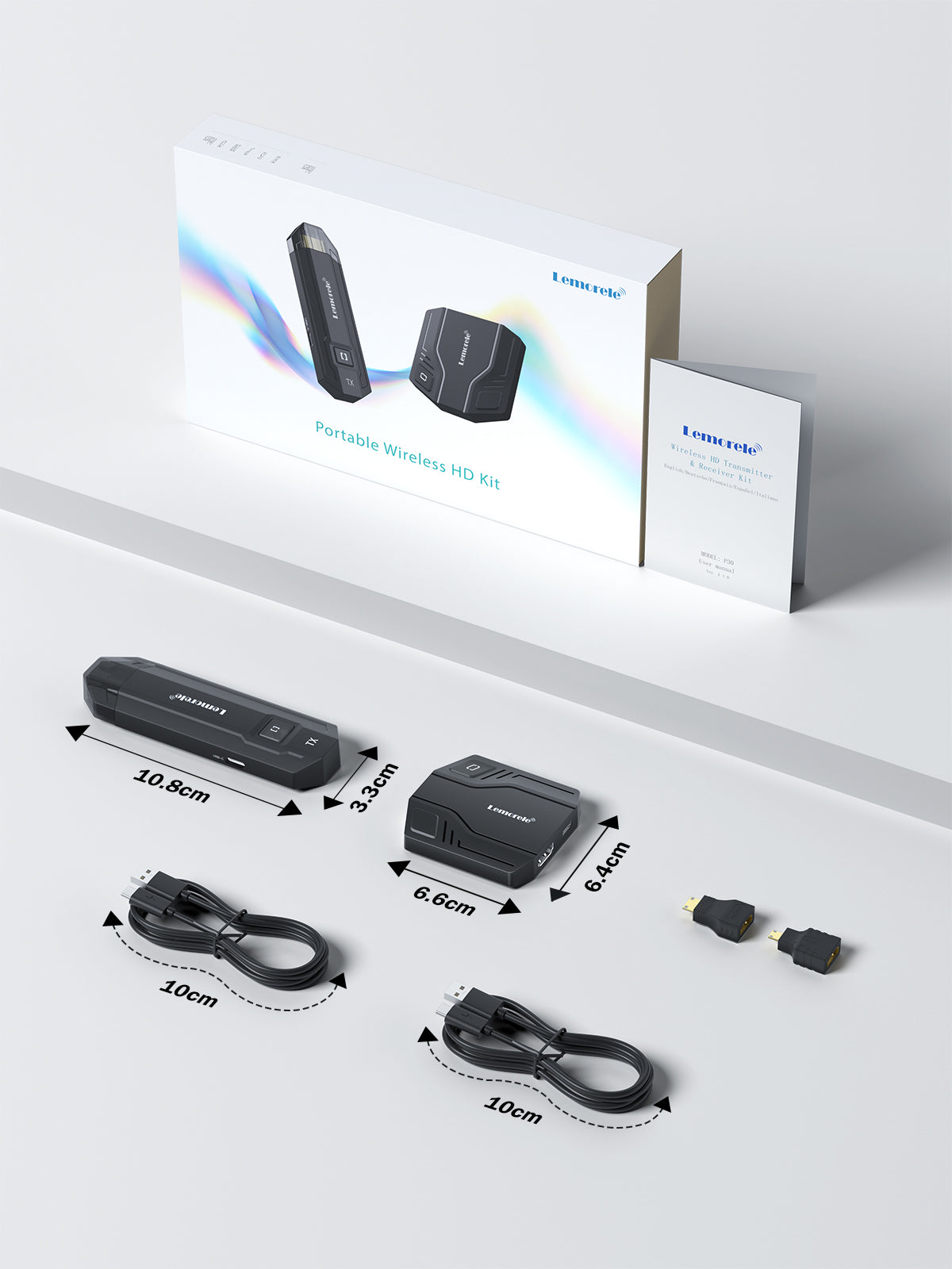 LEMORELE™ P30 Portable Wireless HDMI VR Transmitter Kit - 4K Ultra HD Streaming for Oculus Quest 2, HTC Vive, PSVR | Perfect for Home Theater, Gaming & Virtual Reality Experiences