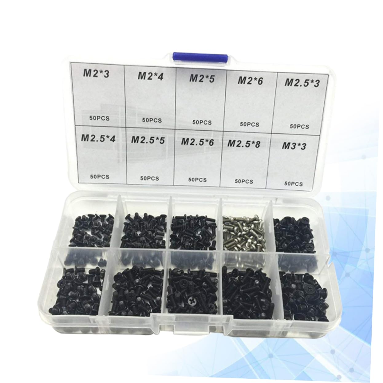 MUSISALY 500pcs Laptop Repair Tool Kit - Full Set of 2.5 Mini Cross Screws for Computer & Laptop Screw Replacement - Ideal for DIY Repairs and Maintenance