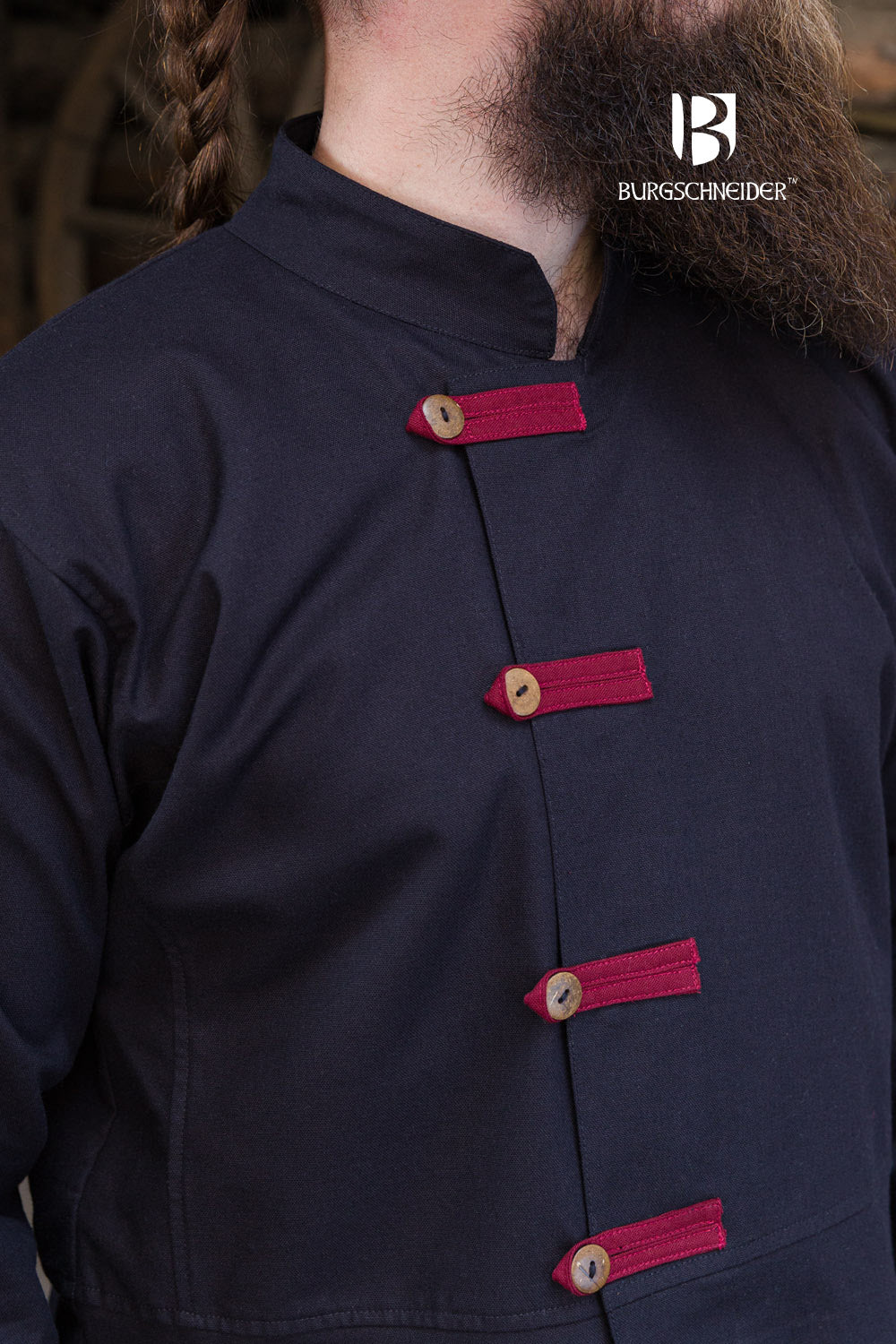 Premium Rus Coat Jakub in Black & Bordeaux - Stylish Winter Outerwear for Men & Women | Perfect for Cold Weather, Outdoor Adventures & Urban Fashion