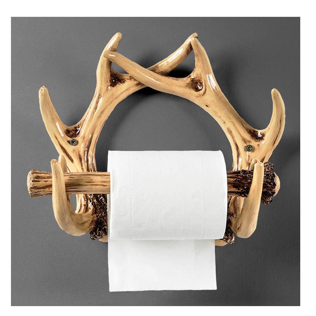 Nordic Antler Resin Toilet Paper Holder - Wall-Mounted Bathroom Tissue Roll Holder, Creative Yellow Home Decor for Modern & Rustic Bathrooms
