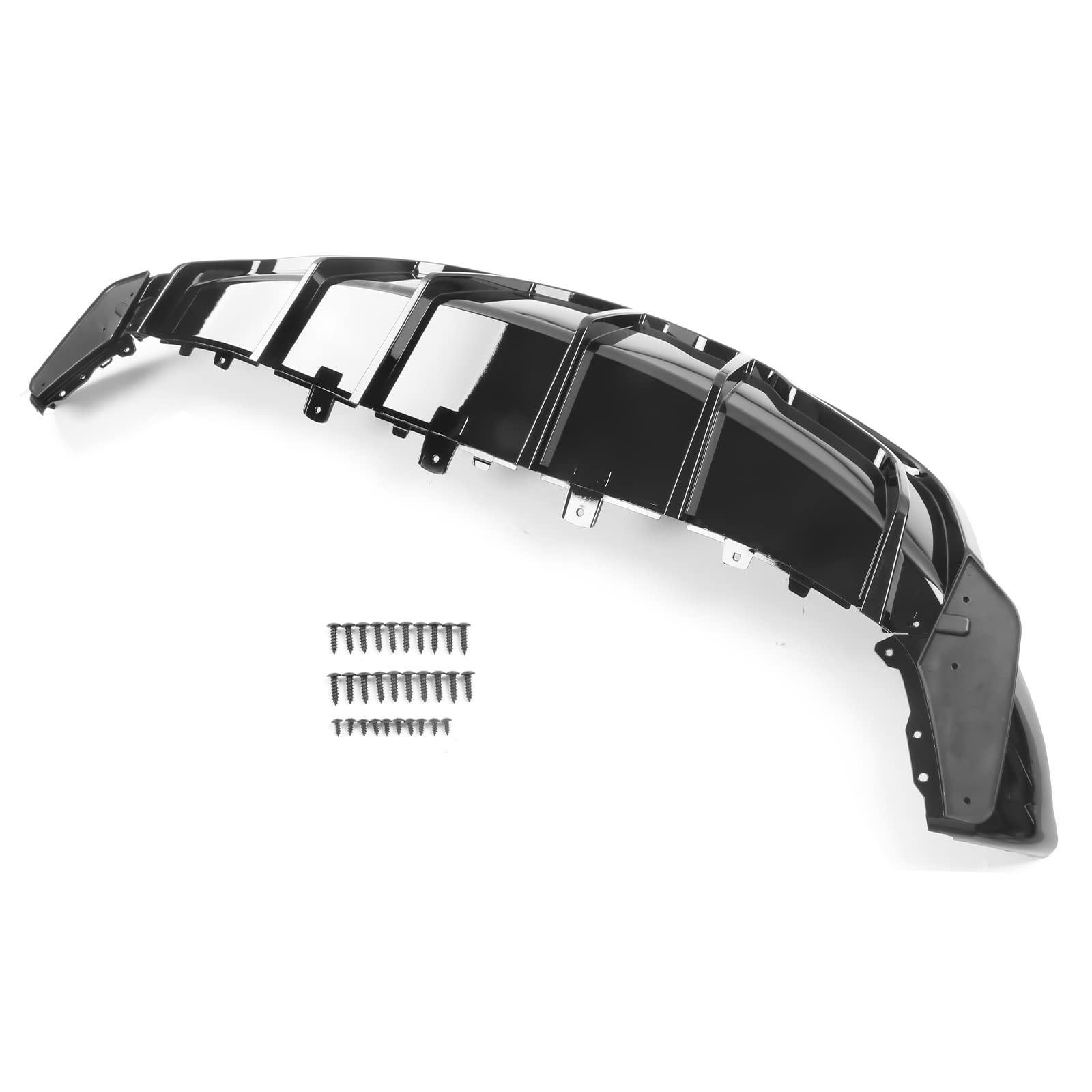 IKON MOTORSPORTS Rear Diffuser for Tesla Model Y 2020-2024 - Gloss Black PP Bumper Lip Shark Fin Splitter Replacement (3PC) | Enhanced Aerodynamics & Sporty Styling | Perfect for Car Enthusiasts & Performance Upgrades