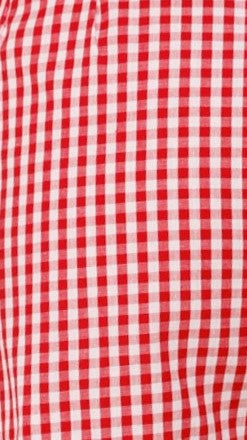 Belle Women's Casual Shorts - Red Check Plaid High Waist Summer Shorts for Outdoor, Travel & Daily Wear