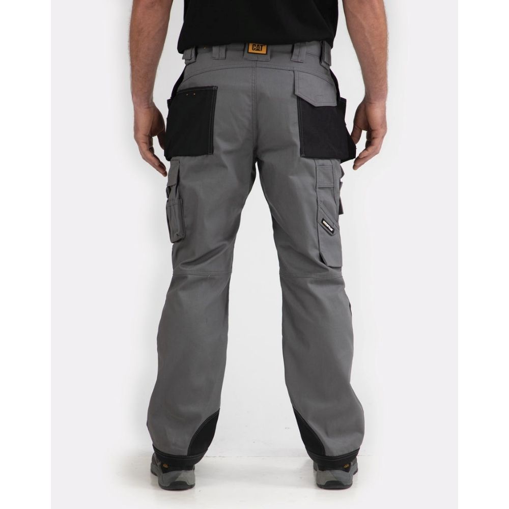 CAT Men's Trademark Work Pants - Durable Dark Grey C172 for Construction, Landscaping & Outdoor Work | Heavy Duty Workwear for Professionals