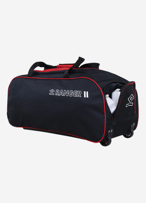 Shrey Ranger Wheelie Bag - Black & Red Rolling Luggage for Travel, Business & Weekend Getaways | Durable Spinner Suitcase with Smooth Wheels