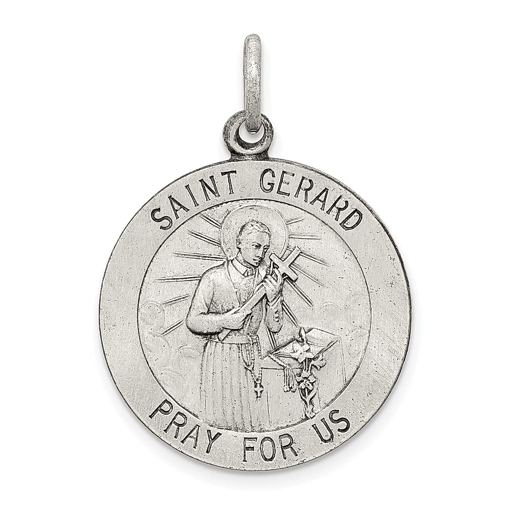 925 Sterling Silver Saint Gerard Medal Pendant Necklace - Religious Jewelry for Women, Patron Saint of Mothers & Expectant Mothers - Perfect Gift for Baptism, First Communion & Mother's Day