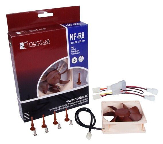 Noctua NF-R8 80x80x25mm Premium Quiet Cooling Fan - Ultra Silent PC Case & CPU Cooler Replacement for Gaming Rigs, Workstations & Home Theater PCs