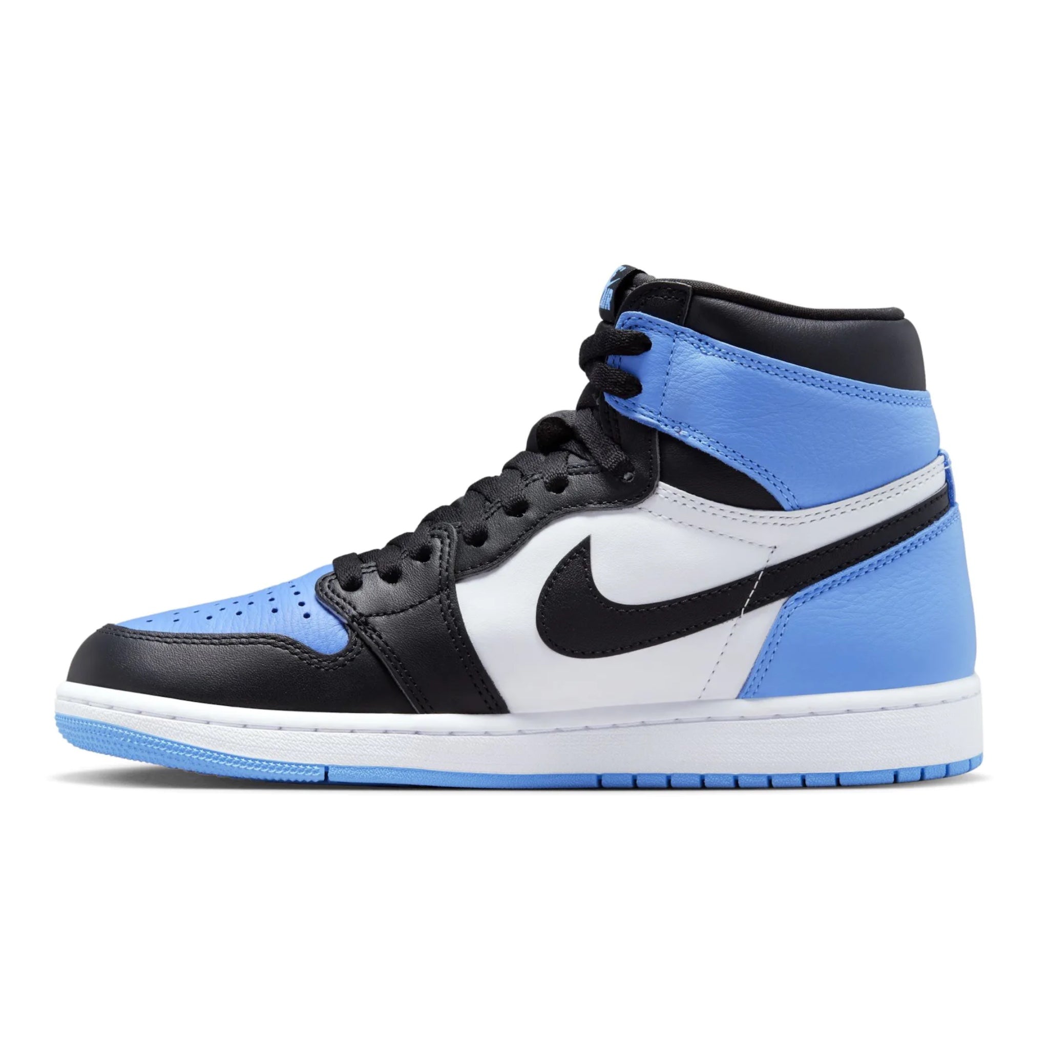 Air Jordan 1 Retro High OG UNC Toe Sneakers - University Blue, Black & White Colorway - Men's Basketball Shoes for Casual Wear & Street Style