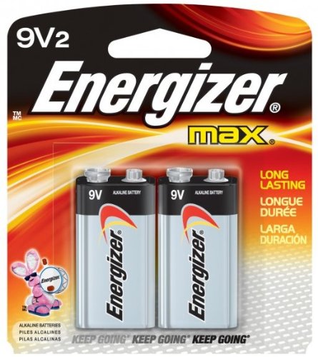 Energizer 9V Alkaline Batteries - 2 Pack - Long Lasting Power for Smoke Detectors, Toys & Electronics