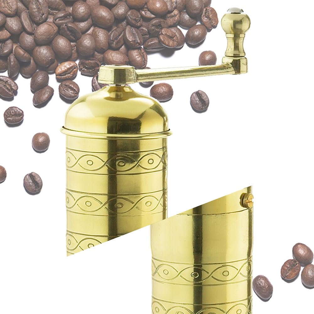 Premium Zassenhaus Havanna Manual Coffee Grinder - Brass Finish for Espresso, French Press & Pour Over - Classic Hand Crank Mill for Fresh Ground Coffee at Home or Travel