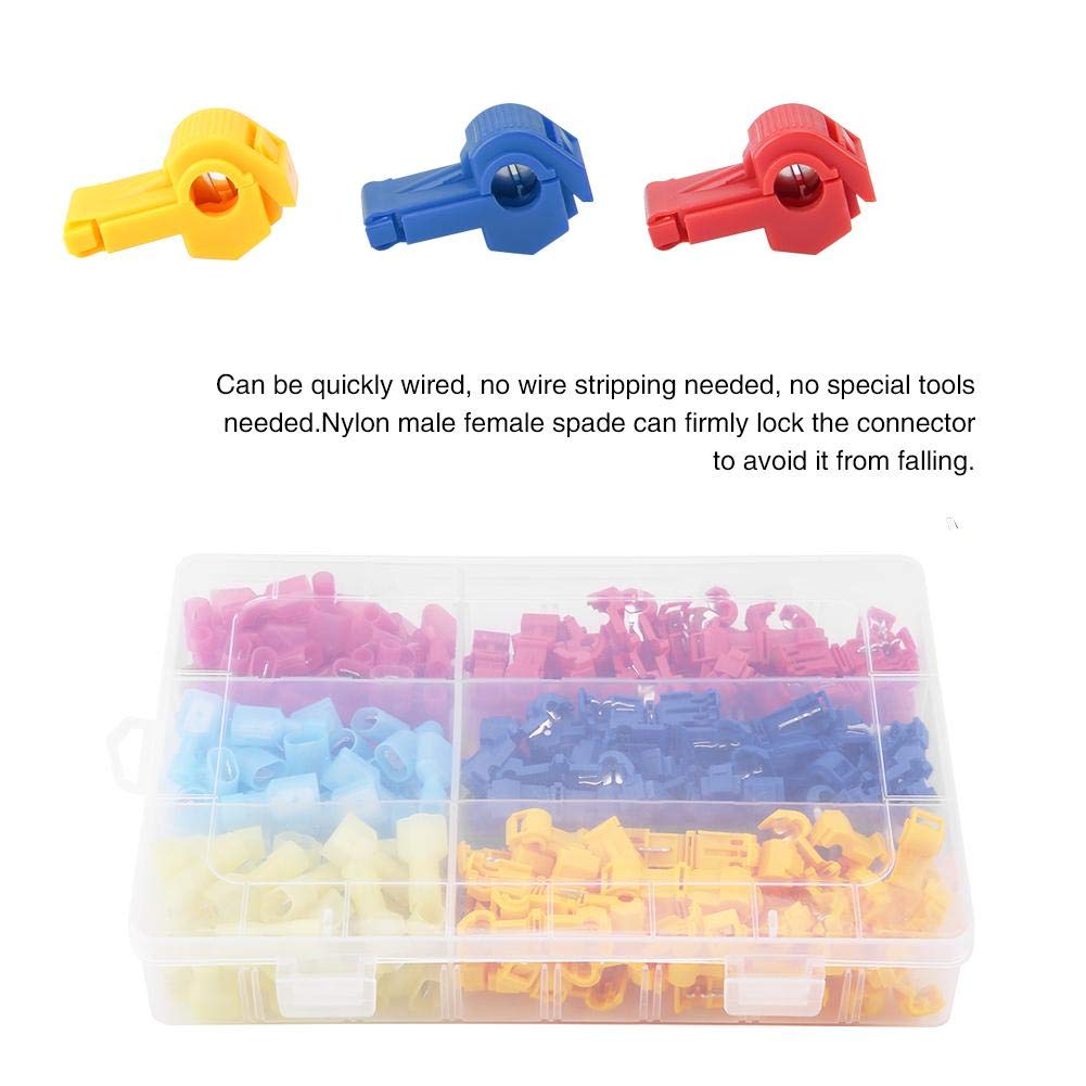 Meiyya 240pcs T-Tap Wire Connectors Kit - Brass & Plastic Solderless Terminals for Auto & Home Wiring