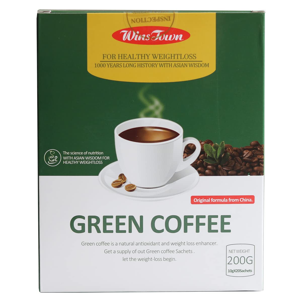 Premium 200g Natural Green Coffee Bean Extract for Weight Loss - 20 Convenient Sachets | Metabolism Booster & Fat Burner Supplement for Daily Wellness Routine at Home or Office