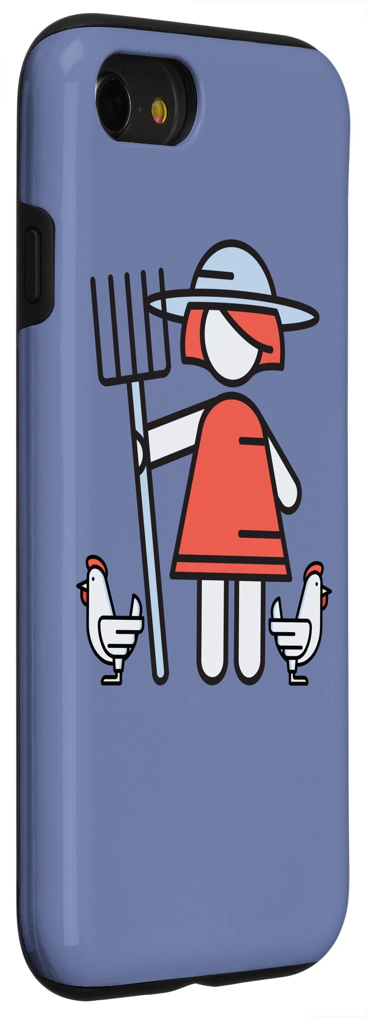 iPhone SE (2020) / iPhone 7 / iPhone 8 Shockproof Case - Cute Chicken Lady Farmer Design - Perfect Gift for Farm Life Enthusiasts & Husband - Durable Protection for Everyday Use