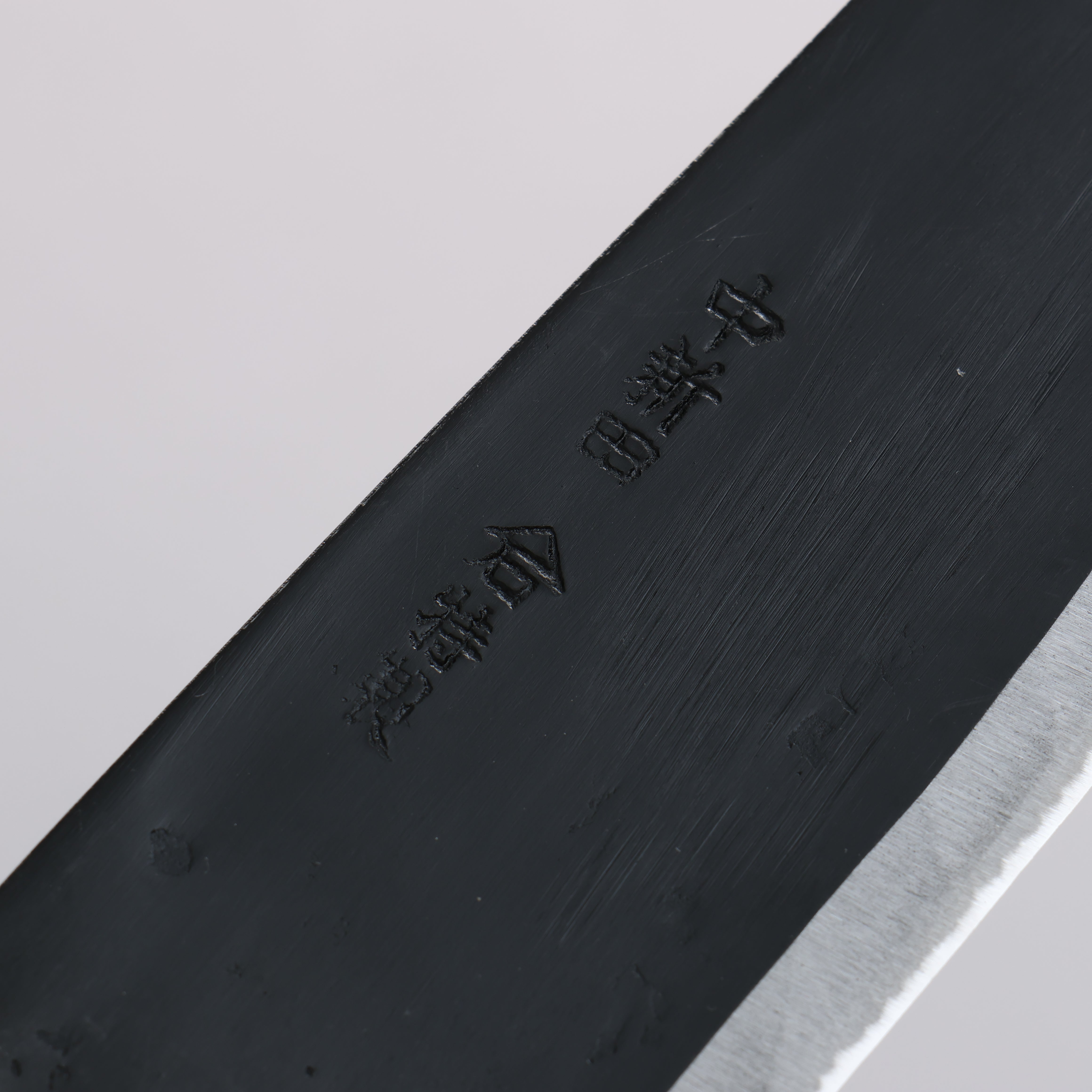 Premium Nakaniida White Steel No.2 Black Santoku Knife 165mm with Oak Handle - Professional Japanese Kitchen Knife for Slicing, Dicing & Chopping Vegetables, Meat & Fish