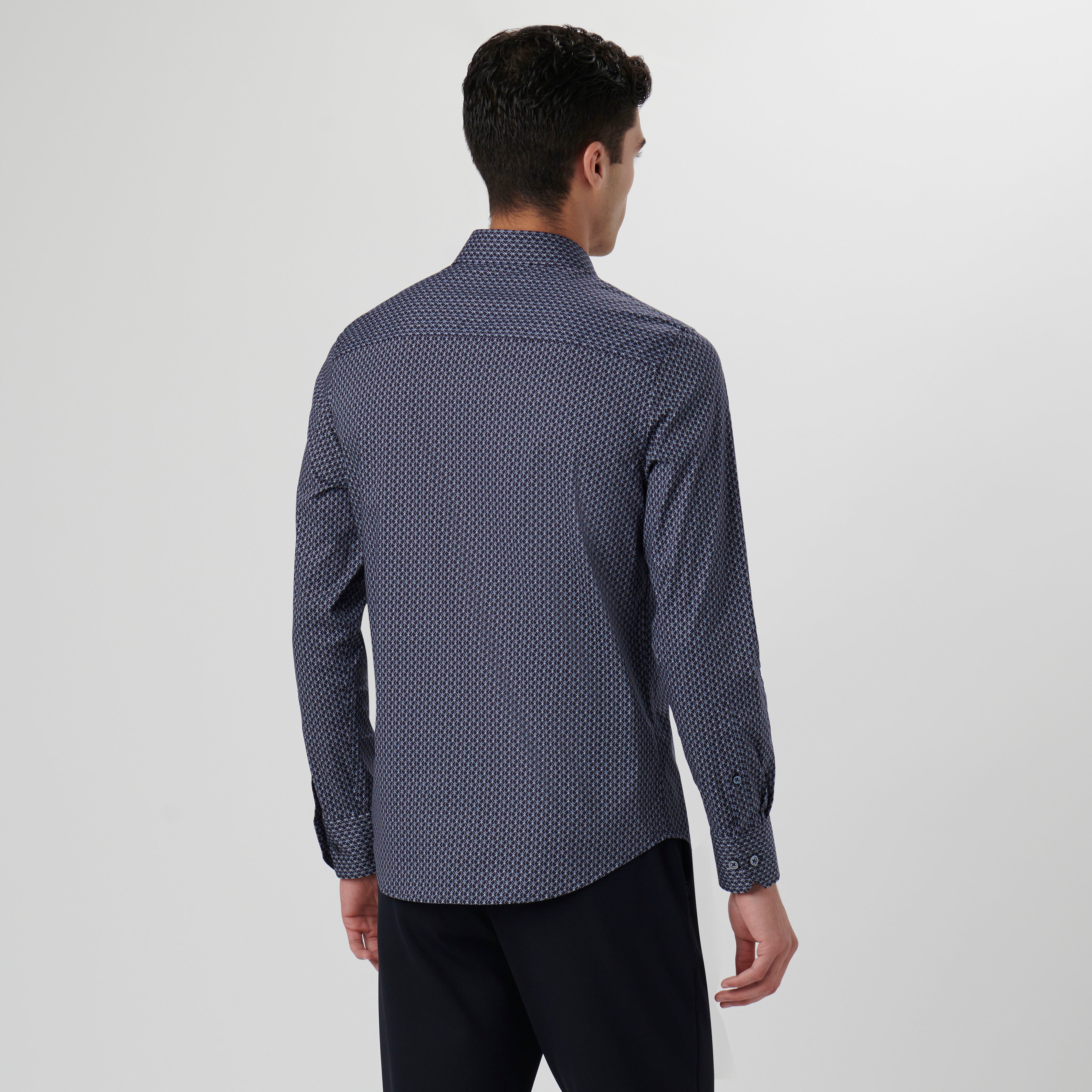 Axel Geometric Print Casual Shirt for Men - Stylish & Comfortable Button-Up Top for Work, Office, and Everyday Wear