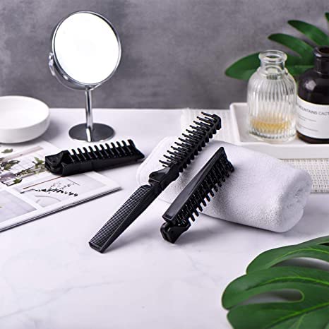 GITGRNTH Portable Folding Hair Brush - Compact Travel Comb for Women & Men, Dual Headed Design, Pocket Size for On-the-Go Styling - Perfect for Travel, Gym, Office & Daily Use (1 Pack)