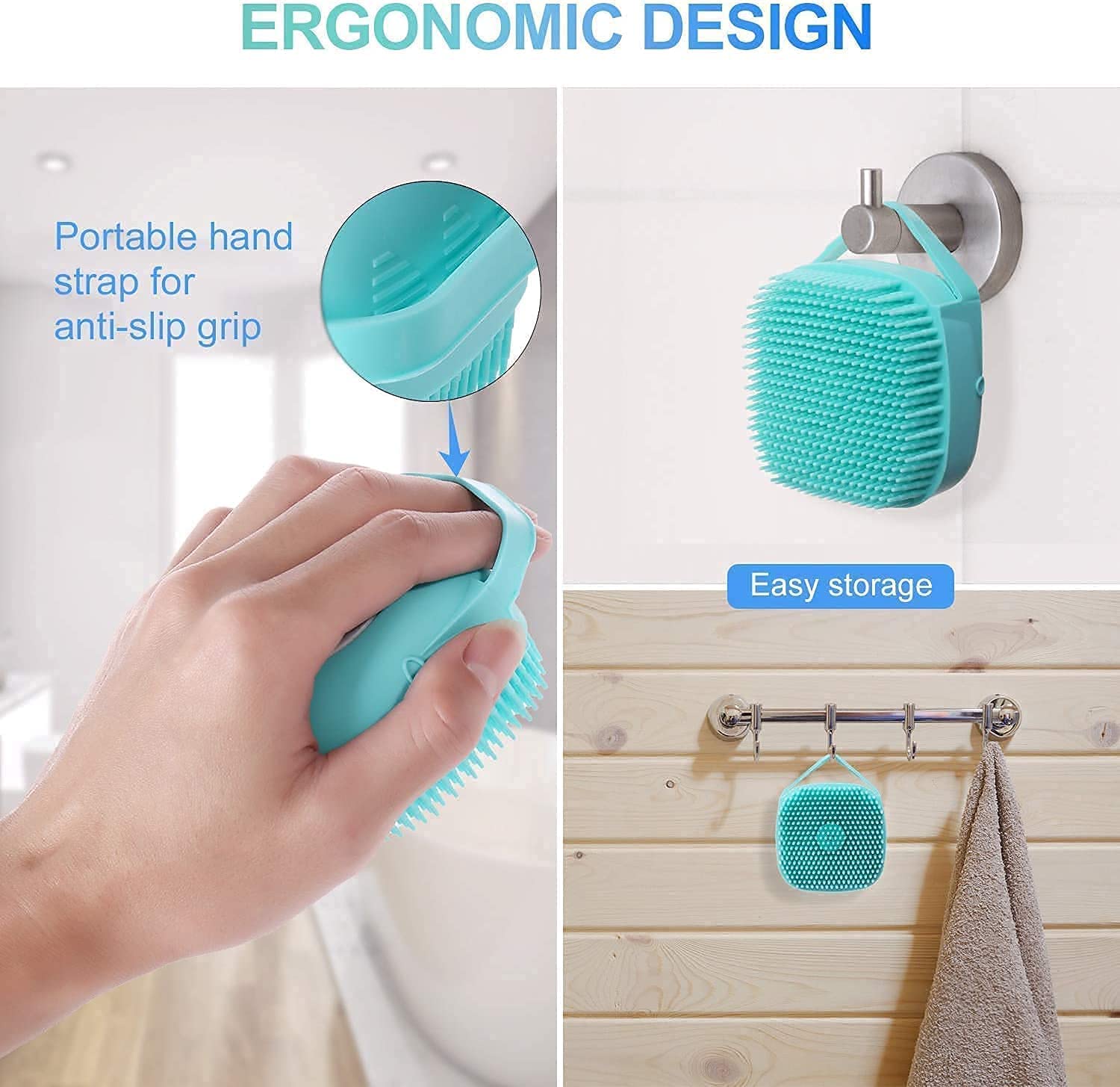 Premium Silicone Bath Brush for Hair, Scalp & Body - Exfoliating Scrubber & Massager with Soap Dispenser | Gentle Skin Cleansing & Relaxing Shower Tool for Men & Women | Perfect for Daily Hygiene, Spa & Self-Care Routine