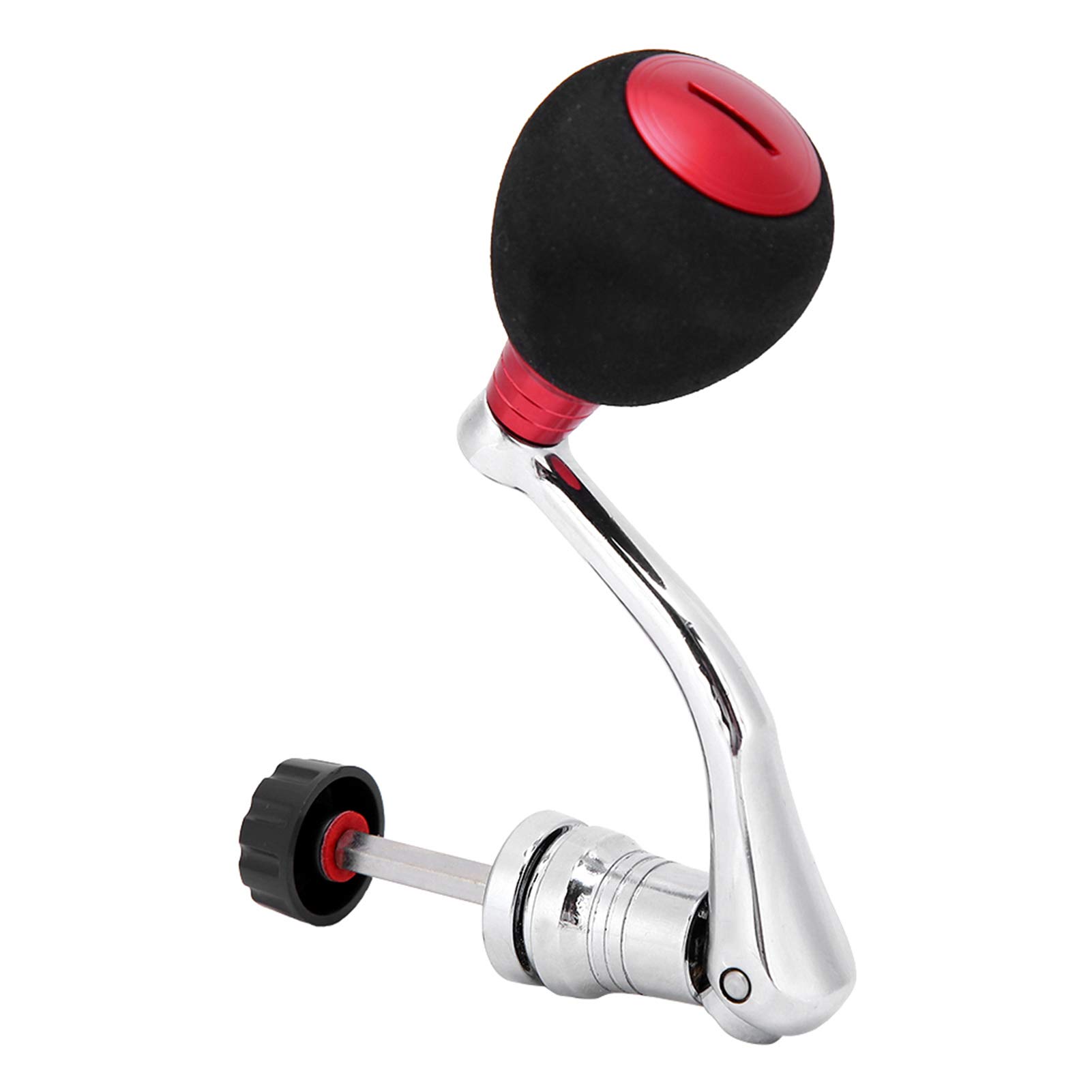 Metal Spinning Fishing Reel Power Handle - Rocker Arm Grip Accessory for Spinning Reel Replacement Parts (Left, Red) | Durable Metal Fishing Reel Handle Upgrade for Saltwater & Freshwater Fishing