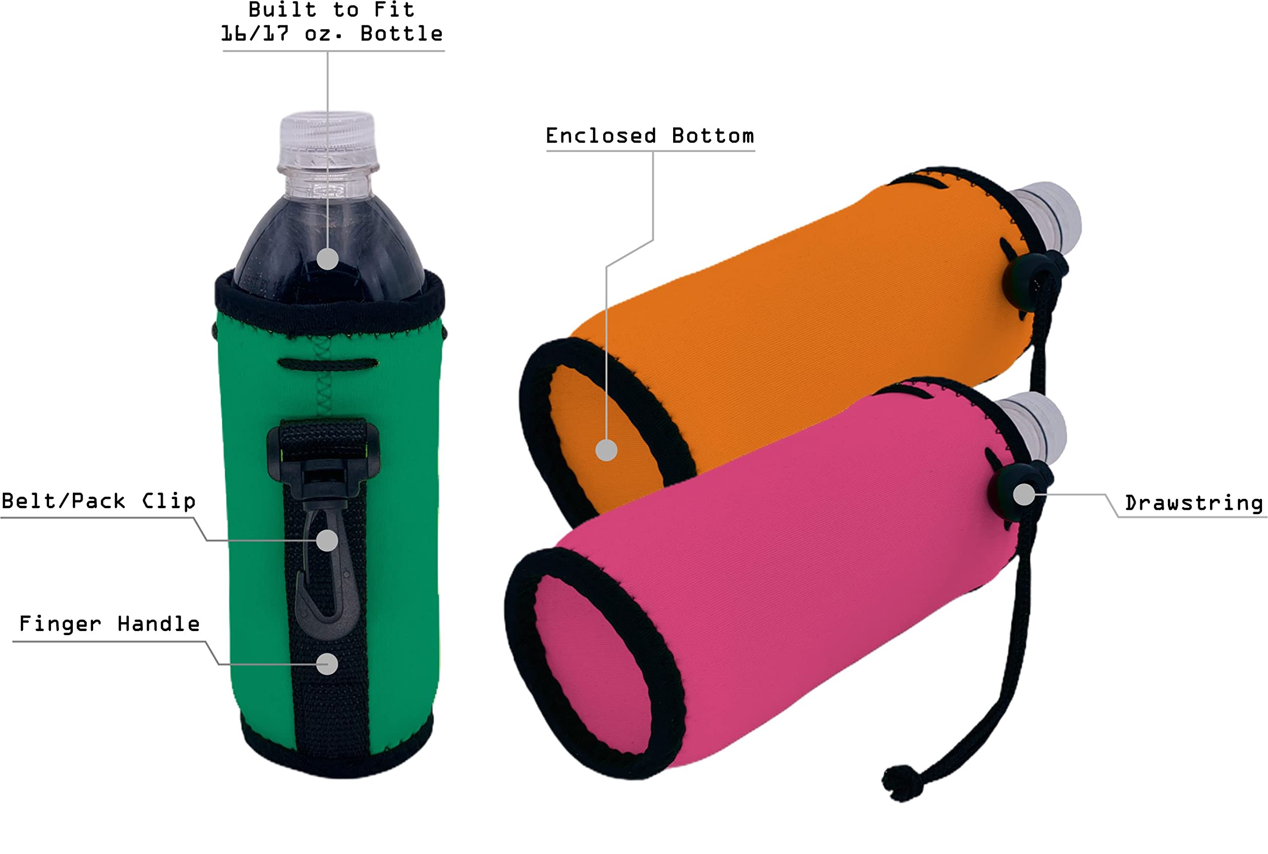 10 Pack Neon Green Blank Neoprene Water Bottle Coolie Sleeves - Insulated Beverage Koozies for Cans & Bottles, Perfect for Parties, Picnics & Outdoor Activities