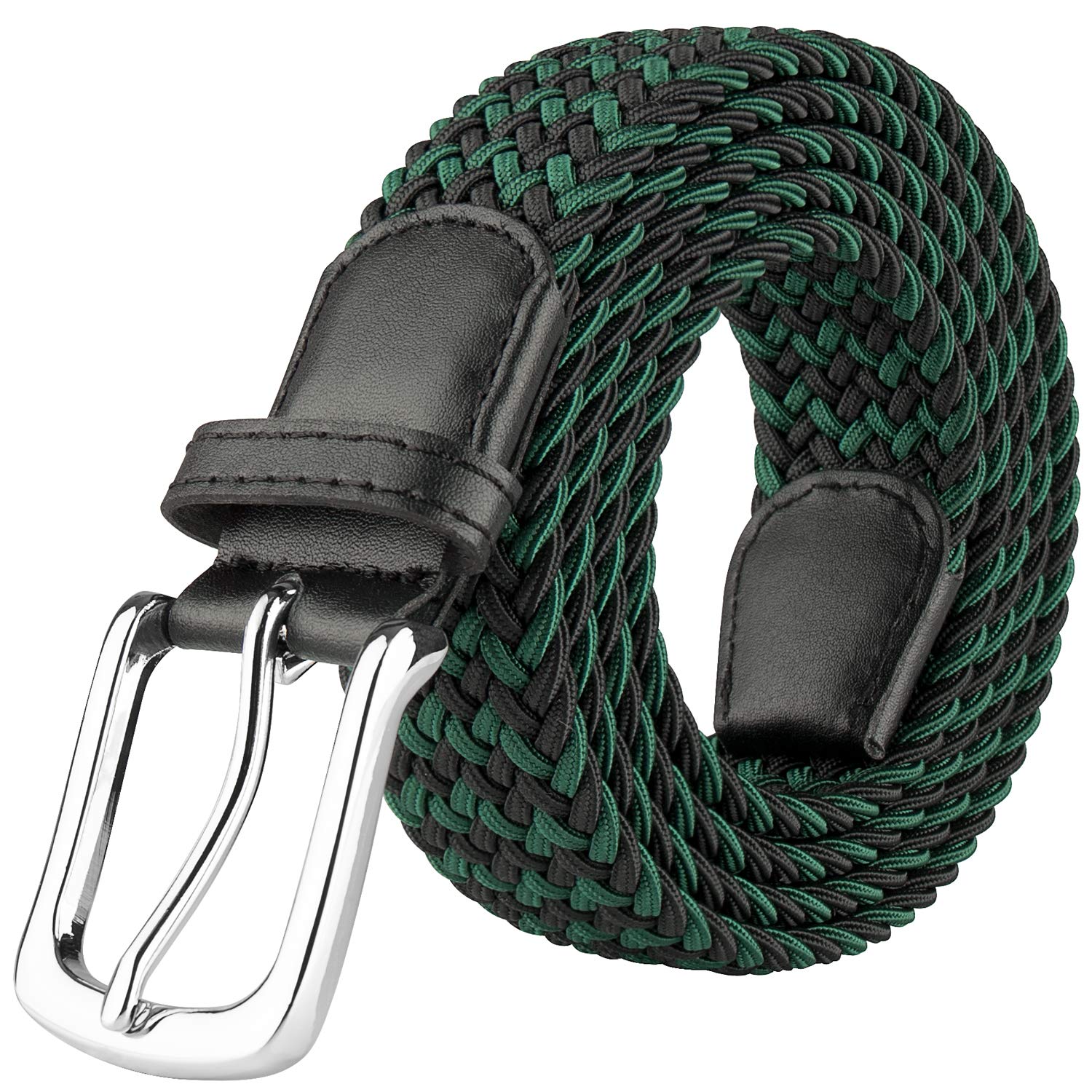 JUKMO Elastic Braided Belt for Men & Women - Adjustable Stretch Woven Waist Belt with Gift Box - Perfect for Casual Wear, Office Outfits & Jeans