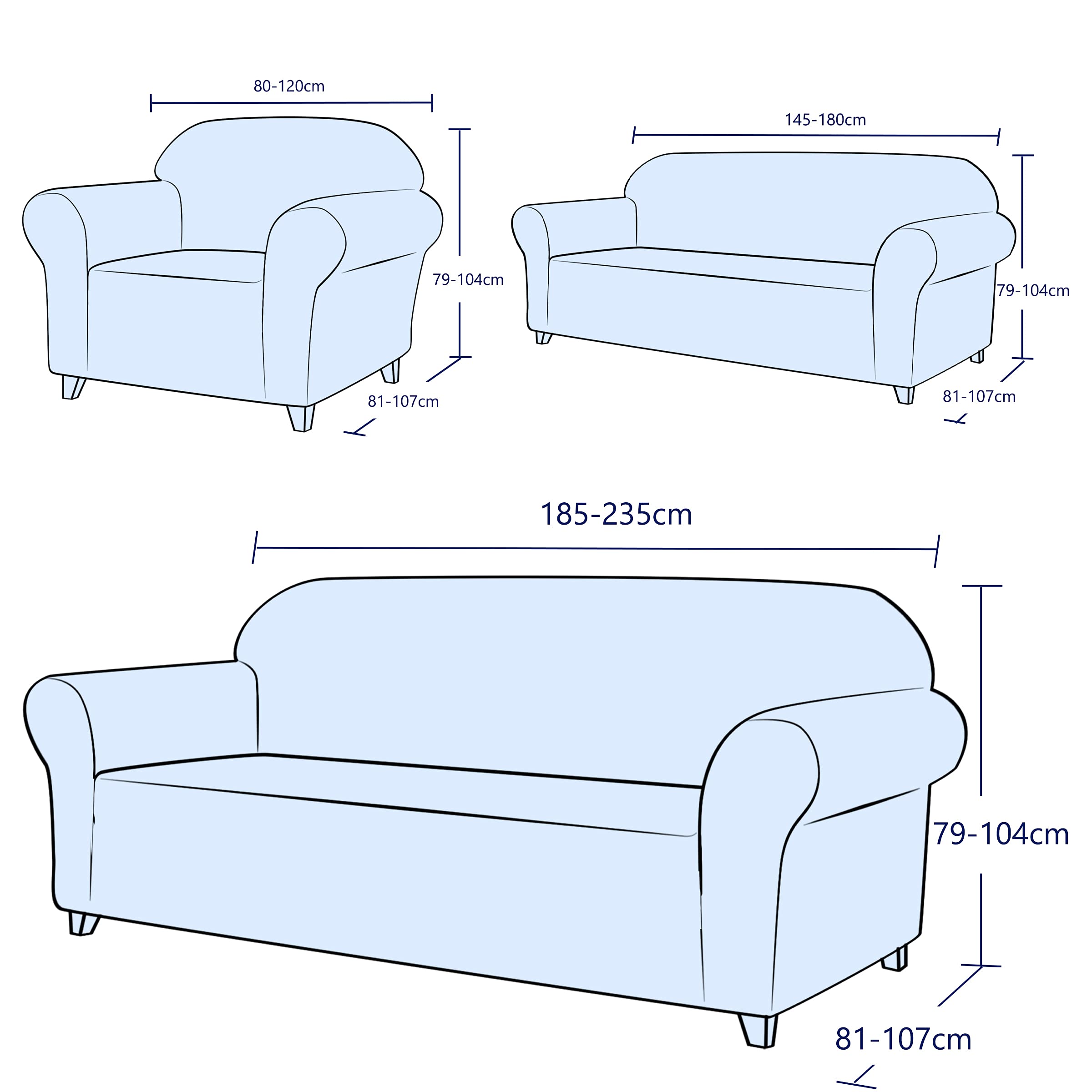 SUBRTEX Stretch Sofa Cover - Elastic Slipcover for Couch, Loveseat & Armchair - Washable Furniture Protector for Living Room (Turquoise) | Perfect for Home Decor, Pet Protection & Spill Prevention