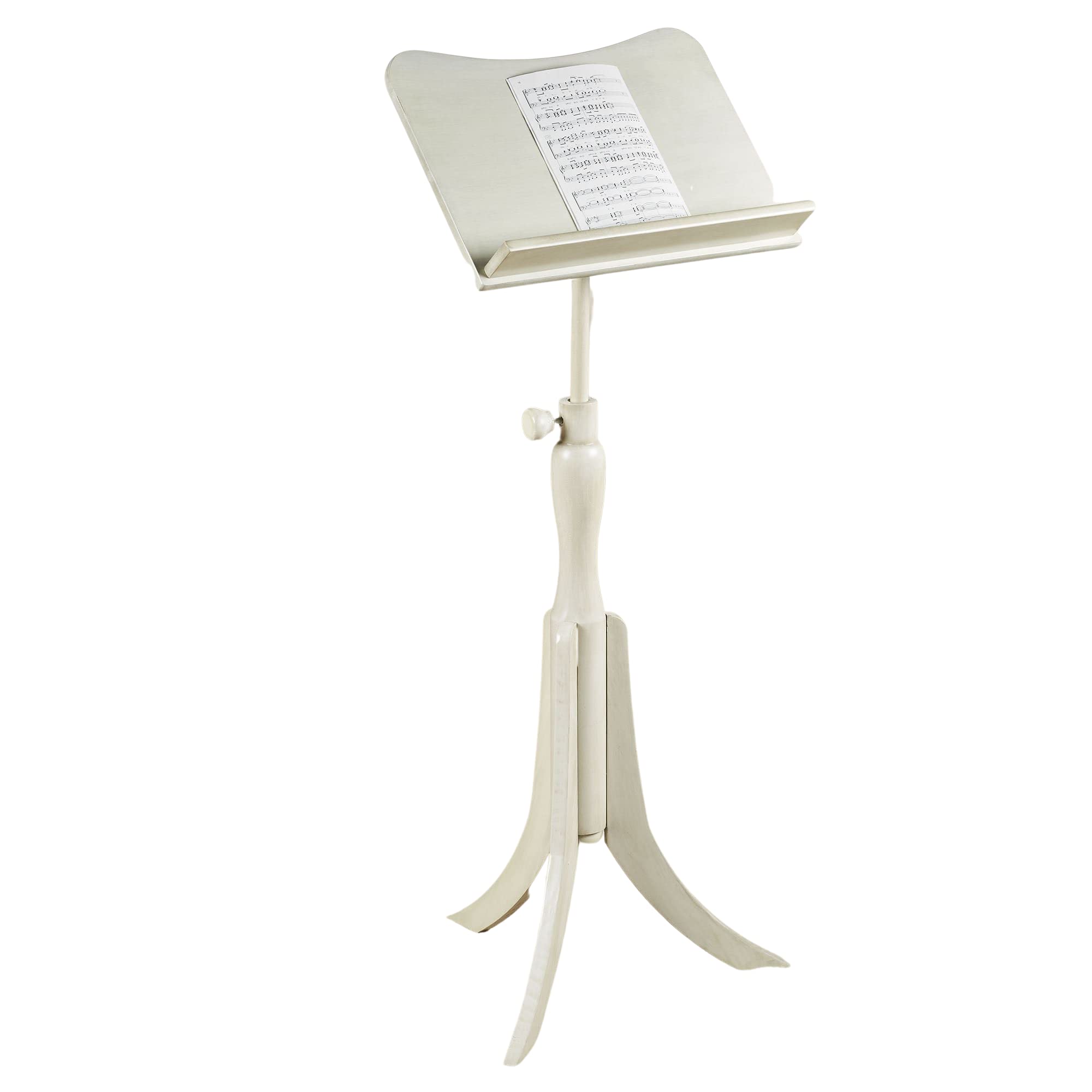 Parke Music Sheet Stand - Adjustable Wooden Whitewash Conductor Stand, Library Lectern for Atlas & Dictionary - Perfect for Auditorium, Meeting Room, Classroom & Home Music Practice
