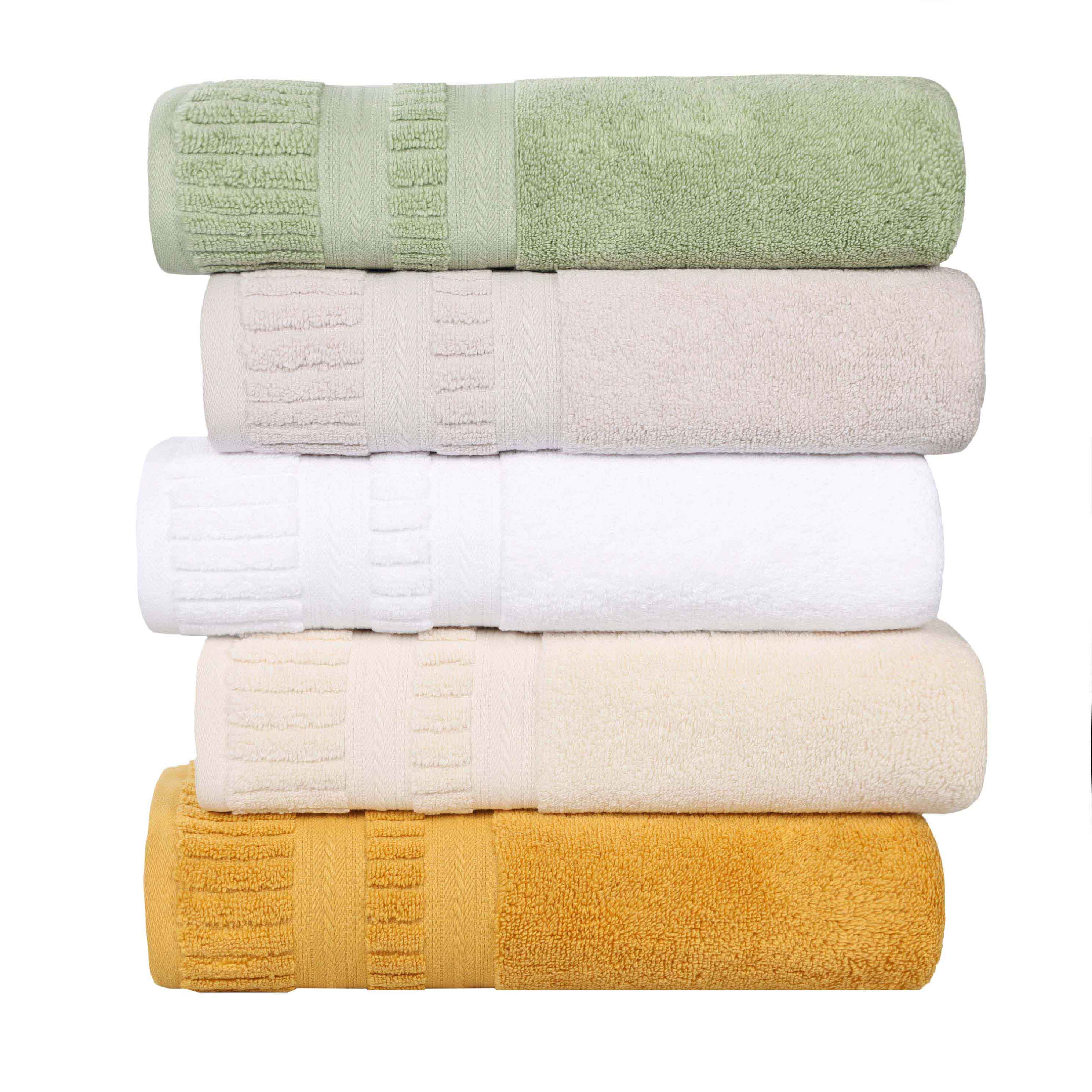 Venice Zero Twist Cotton Medium Weight Absorbent 3-Piece Bath Towel Set - Soft & Quick-Drying for Spa, Gym, and Beach Use
