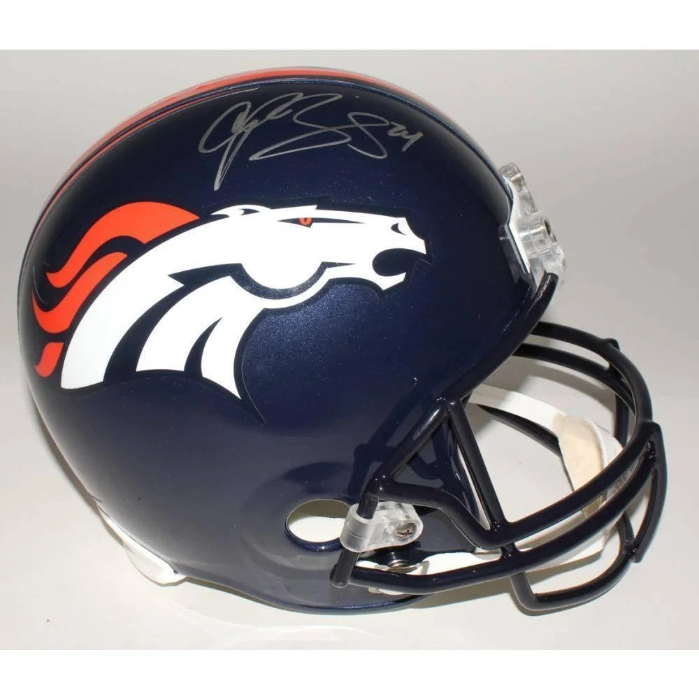 Champ Bailey Autographed Denver Broncos Full Size Helmet with JSA COA - Perfect for NFL Collectors, Sports Memorabilia Displays & Broncos Fan Gifts