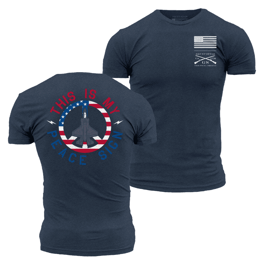 Peace Sign Graphic T-Shirt for Men & Women - Midnight Navy Color - Casual Wear for Everyday Comfort & Street Style
