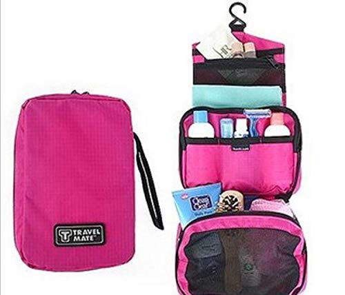 Travel Mate Cosmetic Bag - Waterproof Nylon Makeup Organizer with Dual Zipper for Women | Perfect for Travel, Gym & Daily Use