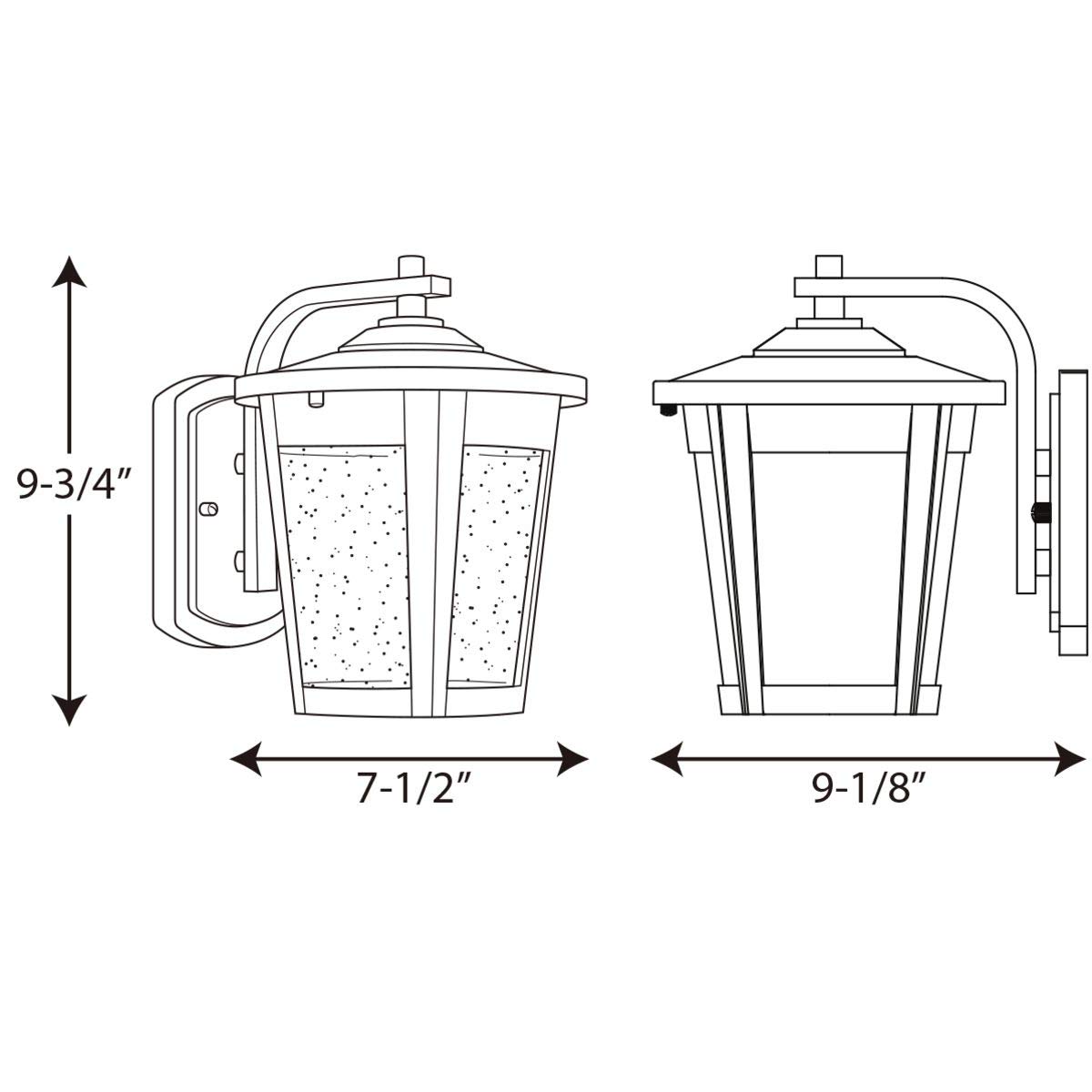 Progress Lighting East Haven LED 1-Light Outdoor Wall Lantern - Clear Seeded Glass, Textured Black Finish - Weatherproof Transitional Design for Porch, Patio & Entryway Lighting