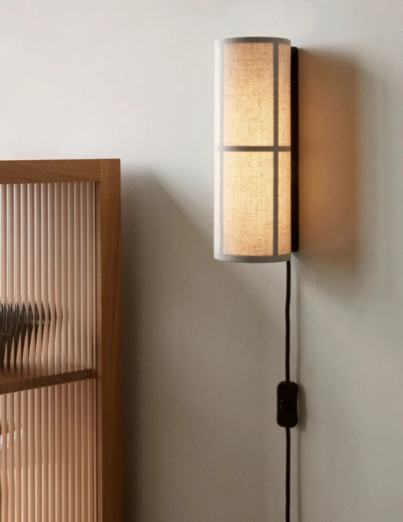 Lina Woven Fabric Wall Lamp - Modern Handwoven Rattan Light Fixture for Bedroom, Living Room & Nursery - Soft Ambient Lighting for Cozy Home Decor