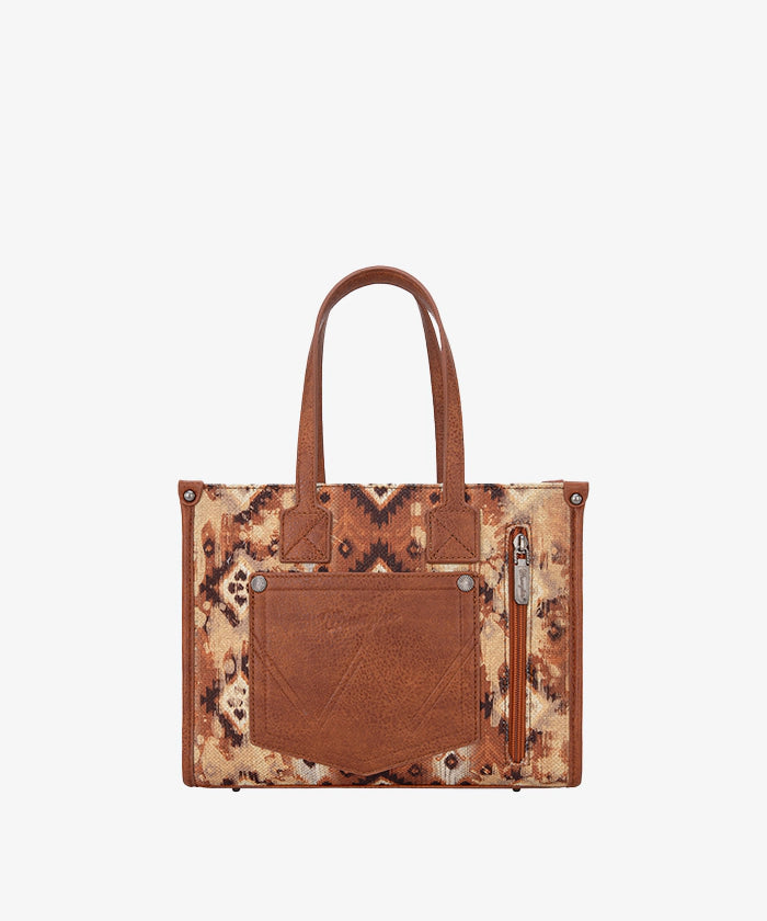 Wrangler Aztec Concealed Carry Canvas Tote Bag Set for Women - Stylish & Durable CCW Purse with Multiple Pockets - Perfect for Travel, Shopping & Everyday Use