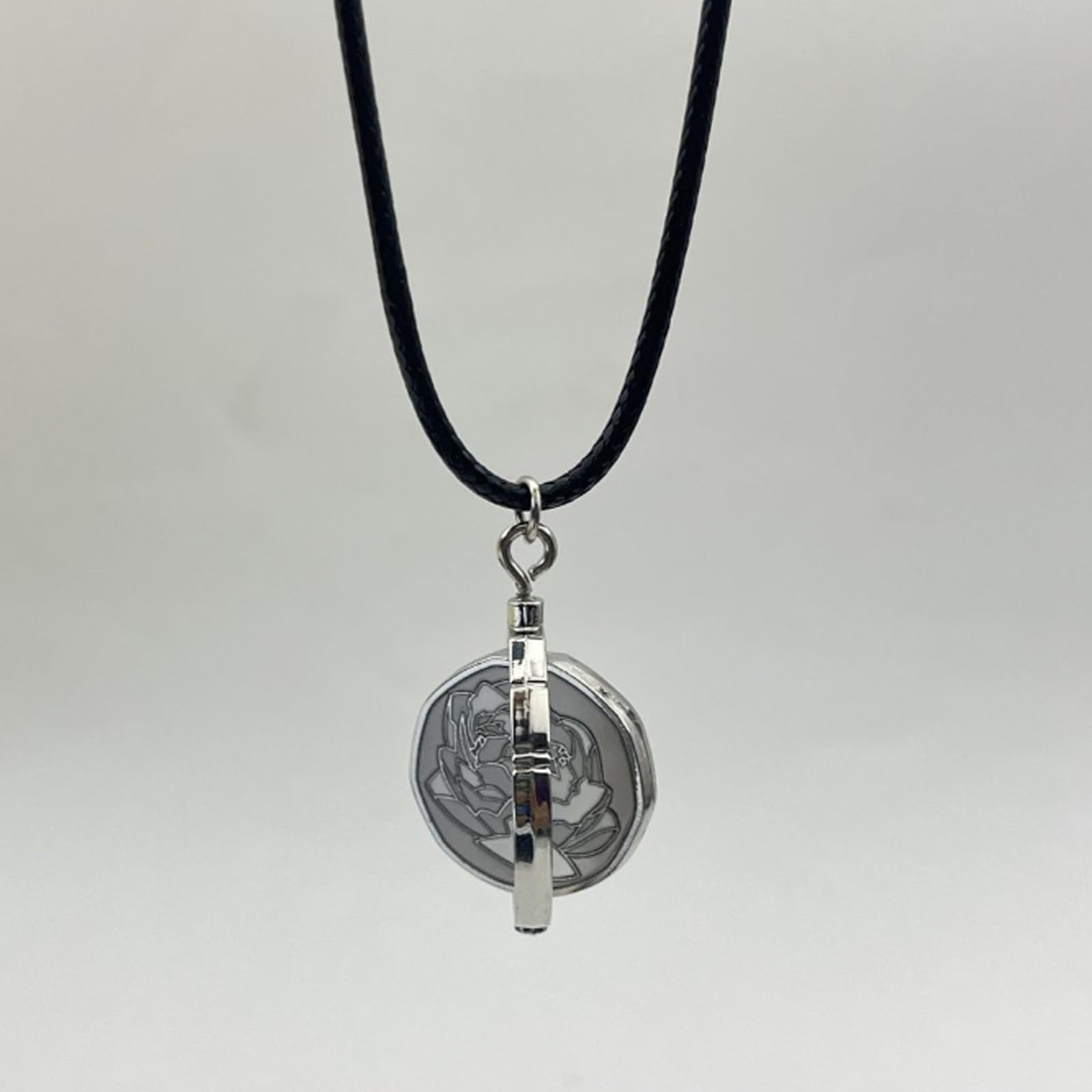 Blue Rose Necklace - Rotatable Arcane Pendant with Powder Filling | Elegant Valentine's Day Gift for Her | Perfect for Romantic Dates & Anniversary Celebrations