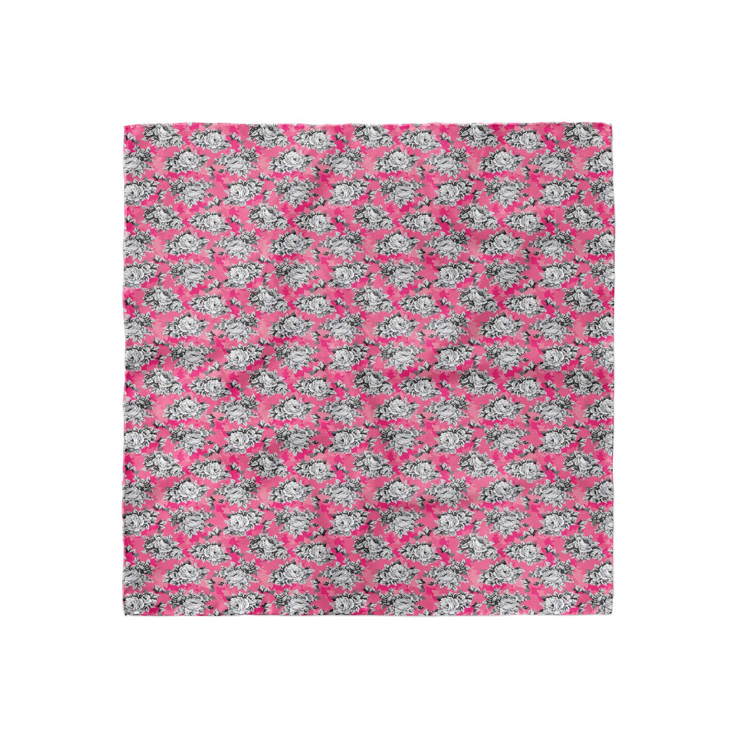 Ambesonne Peony Hair Scarf - Grey Floral Chintz Rose Head Wrap for Women | Boho Headband, Head Cover for Summer, Beach, Yoga & Outdoor Activities