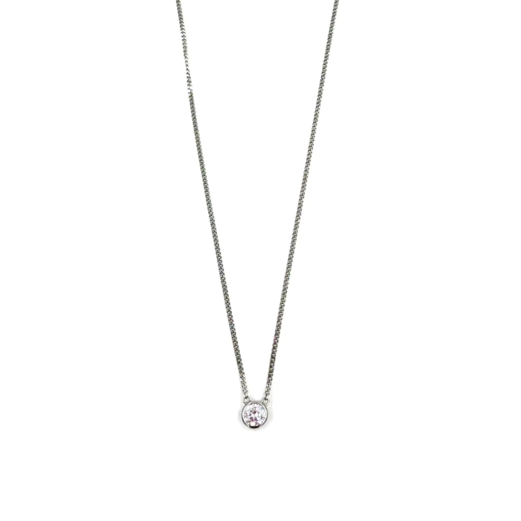 Ashley Gold Sterling Silver Bezel Set Single Cubic Zirconia Necklace - Elegant Jewelry for Women, Perfect for Parties, Weddings & Special Occasions