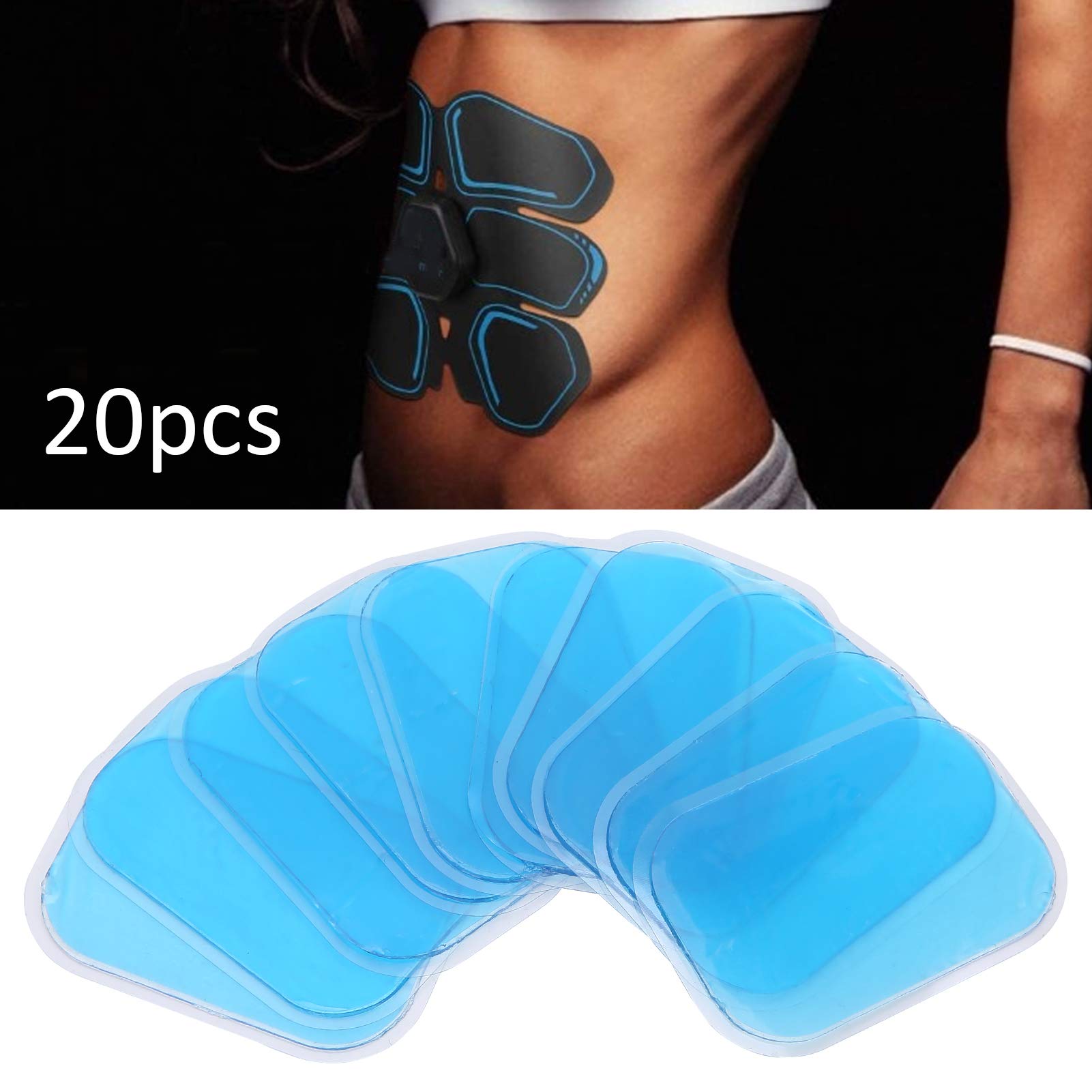 ABS Gel Pads - 20pcs/10 Packs Replacement Gel for Waist Trimmer Belt | AB Trainer Accessories | Perfect for Home Gym Workouts & Core Training